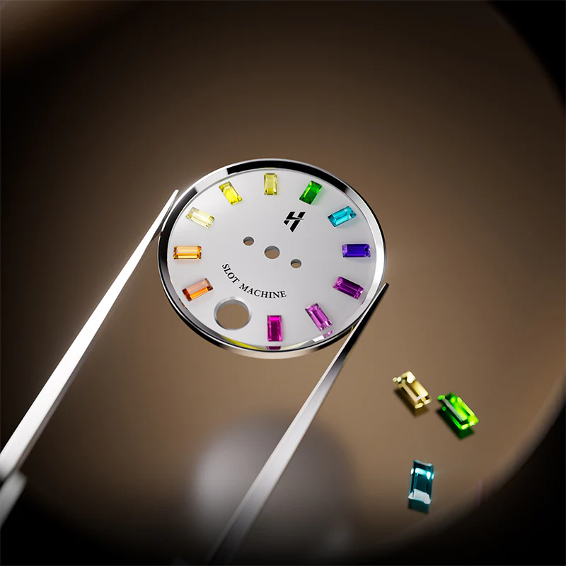 Lucky Harvey White Slot Machine Roulette Watch With Gemstone Hour Markers – Limited Edition of 100 thumbnail 4