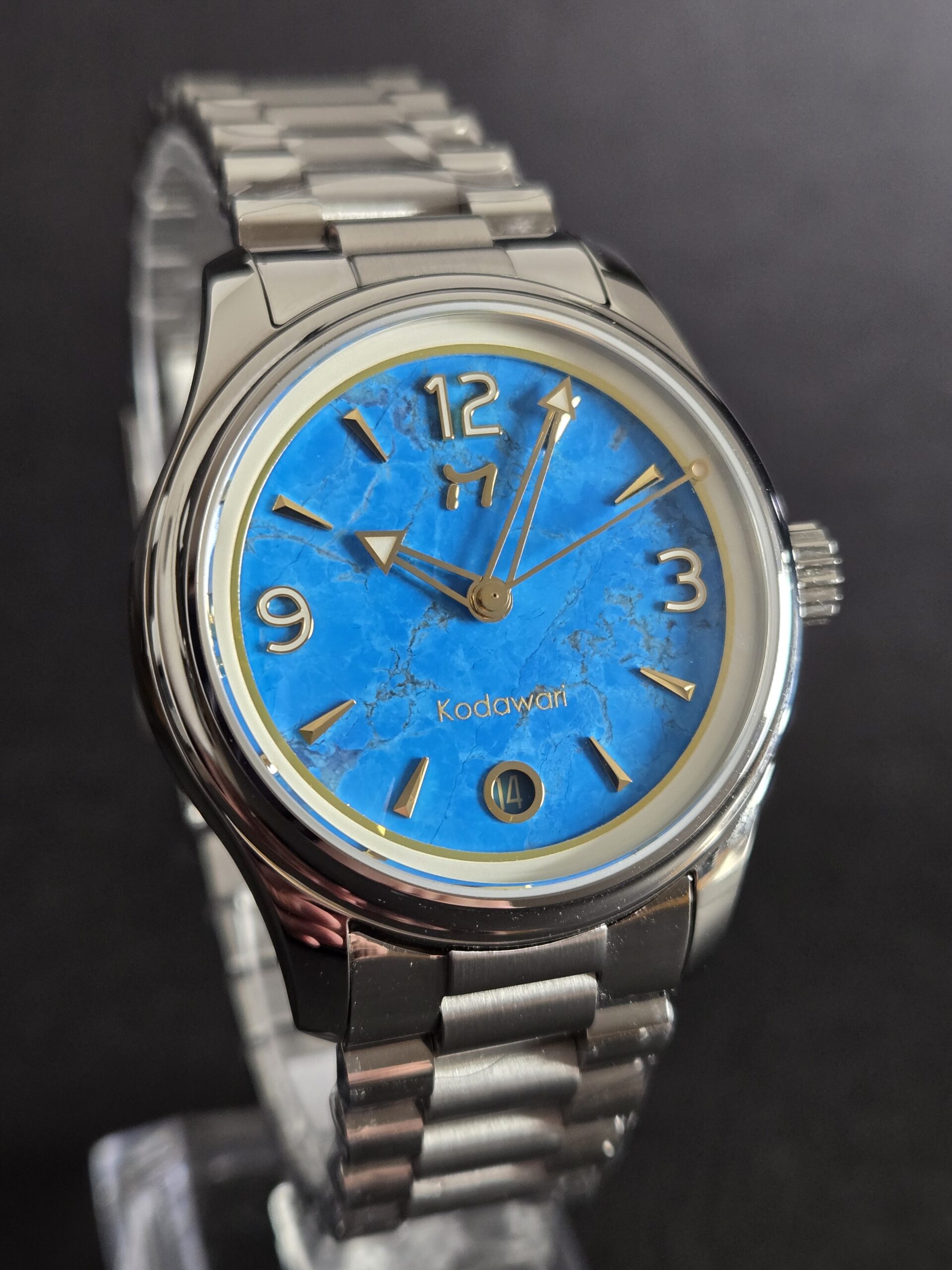 Kodawari – Aomidori Turquoise 37mm – Genuine Stone Dial thumbnail 2