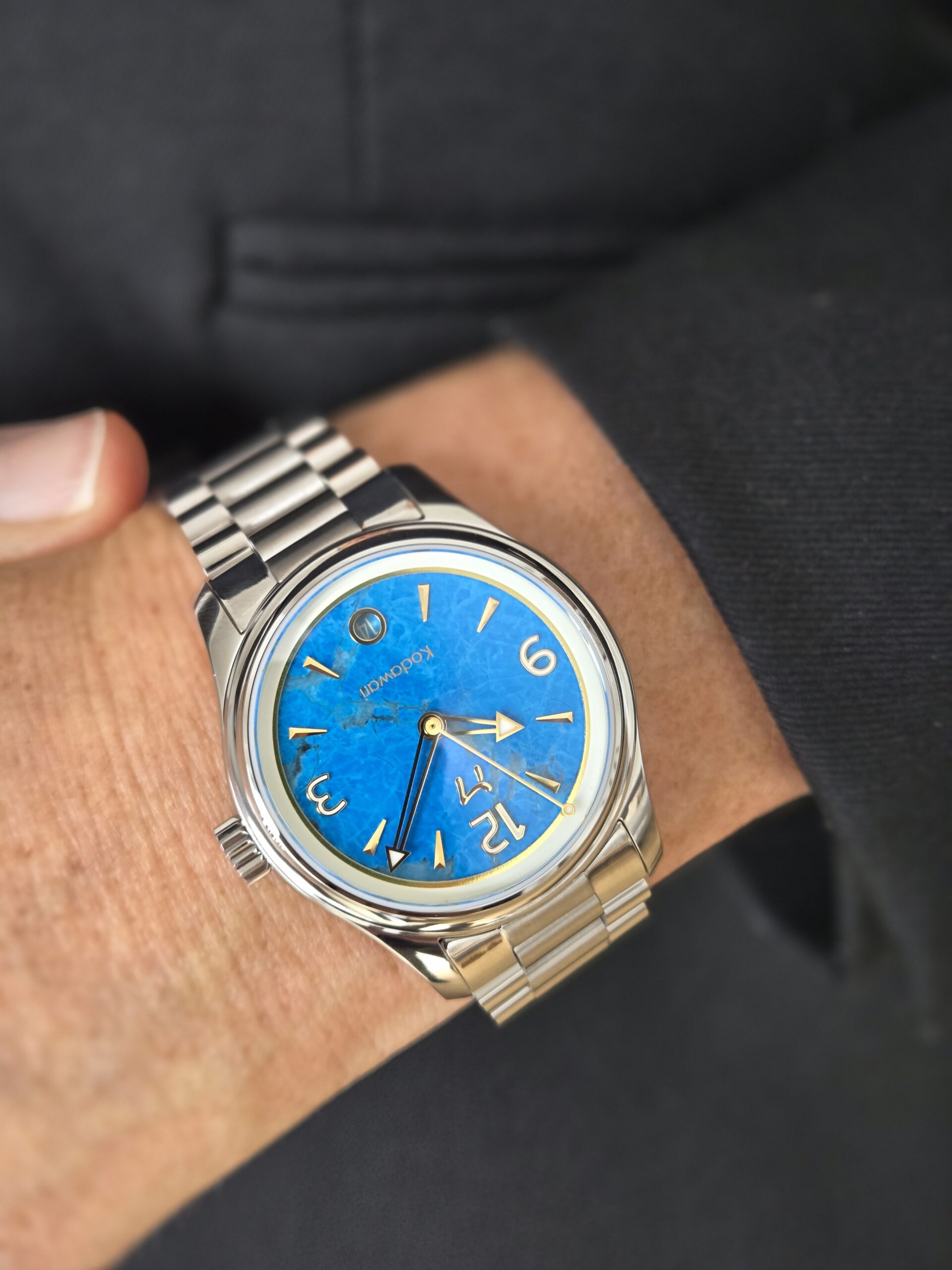 Kodawari – Aomidori Turquoise 37mm – Genuine Stone Dial thumbnail 3