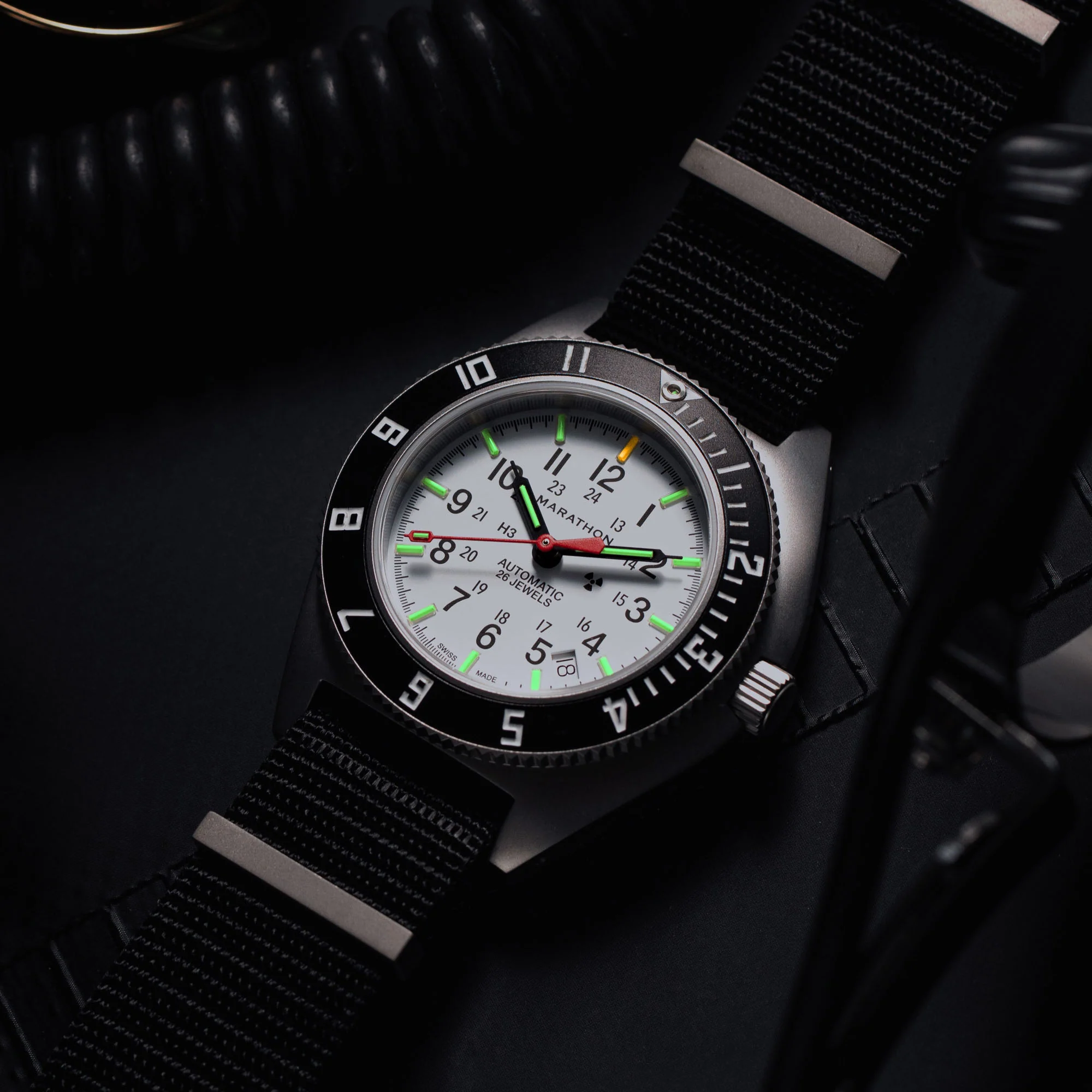 41mm Arctic Steel Navigator w/ Date Automatic (Arctic SSNAV-D Auto) on Nylon DEFSTAN thumbnail 2