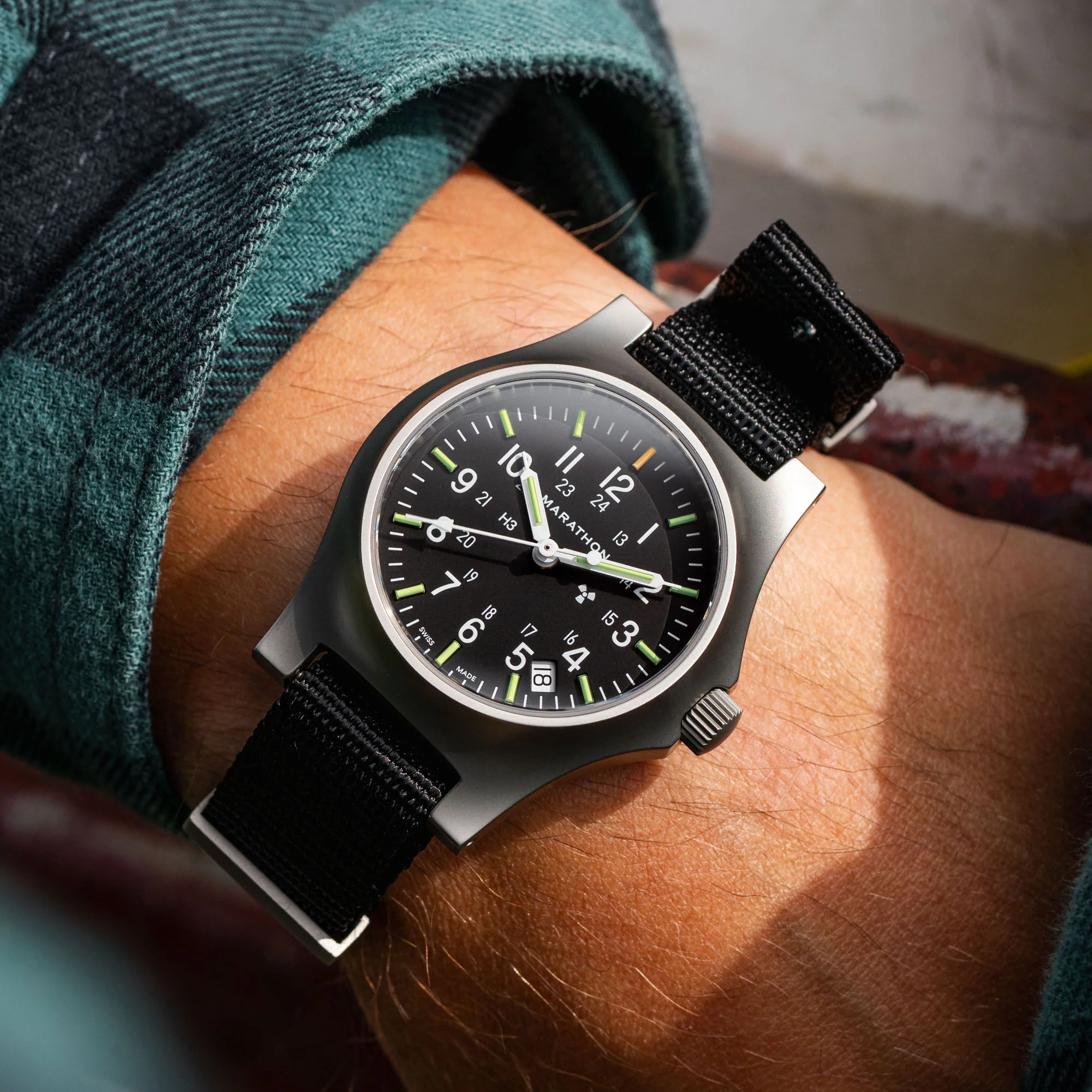 36mm Officer's Quartz w/ Date (GPQ-D) on Nylon DEFSTAN thumbnail 4