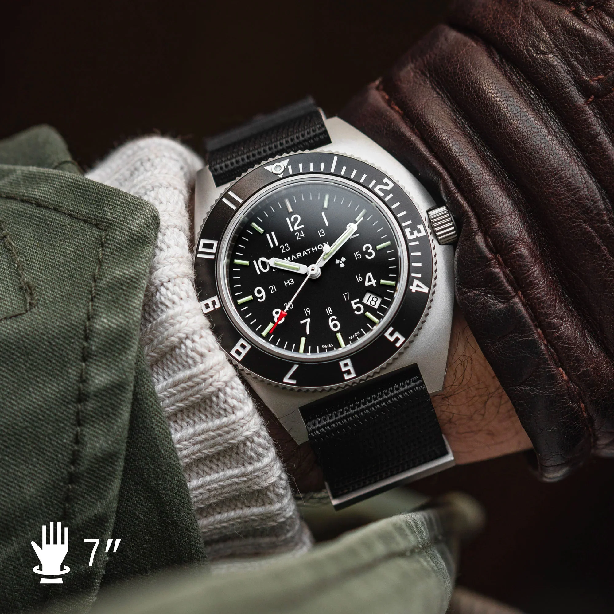 41mm Steel Navigator w/ Date (SSNAV-D) on Nylon DEFSTAN thumbnail 4