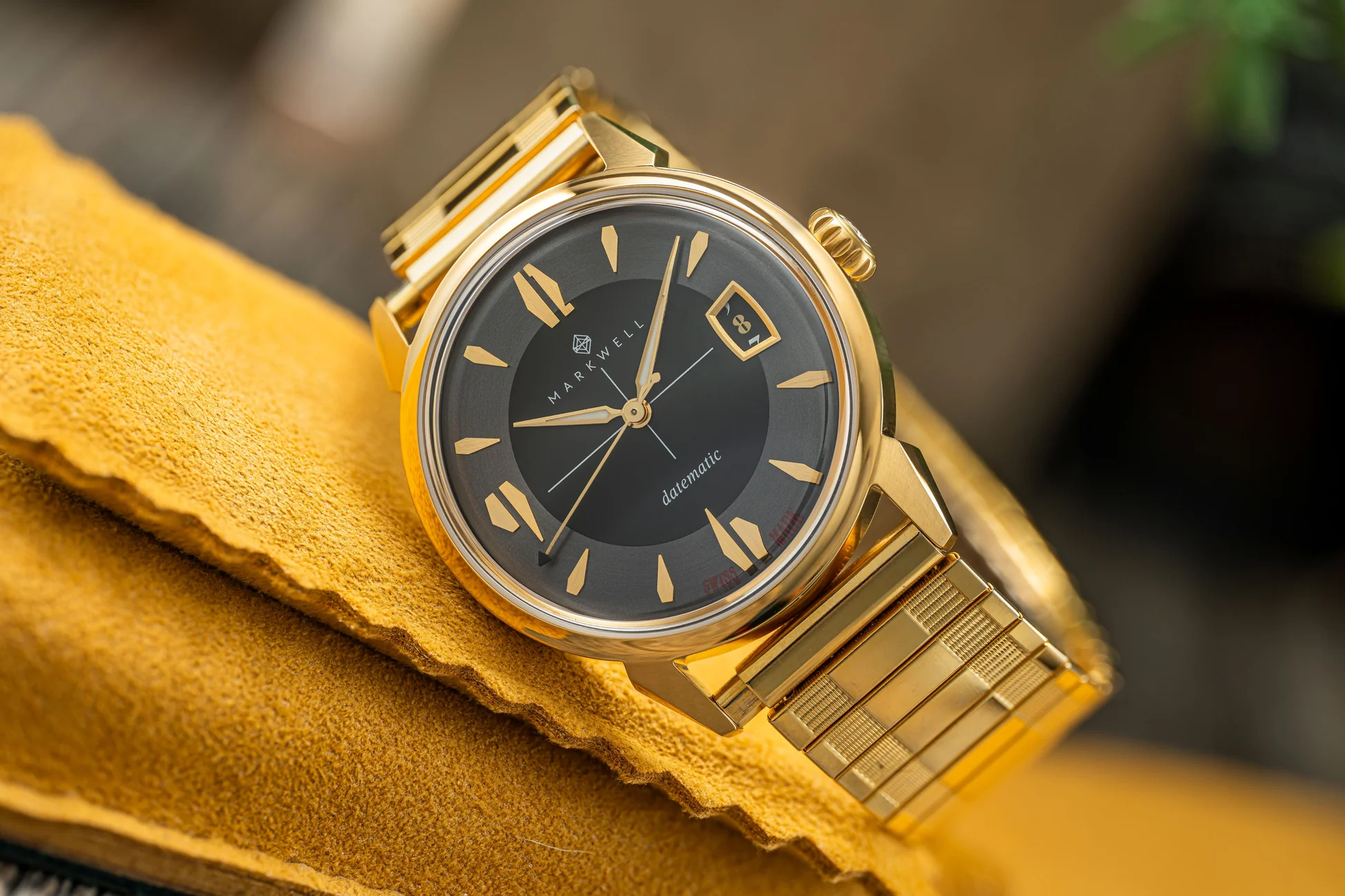 "datematic" - SS Gold PVD w/ Bankers Black Dial thumbnail 2