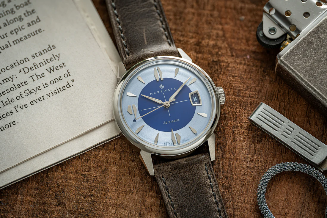 "datematic" - Stainless w/ Cobalt Blue Dial thumbnail 2