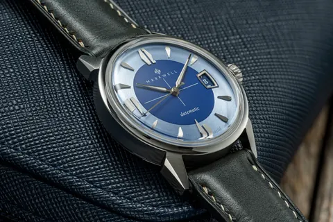 "datematic" - Stainless w/ Cobalt Blue Dial