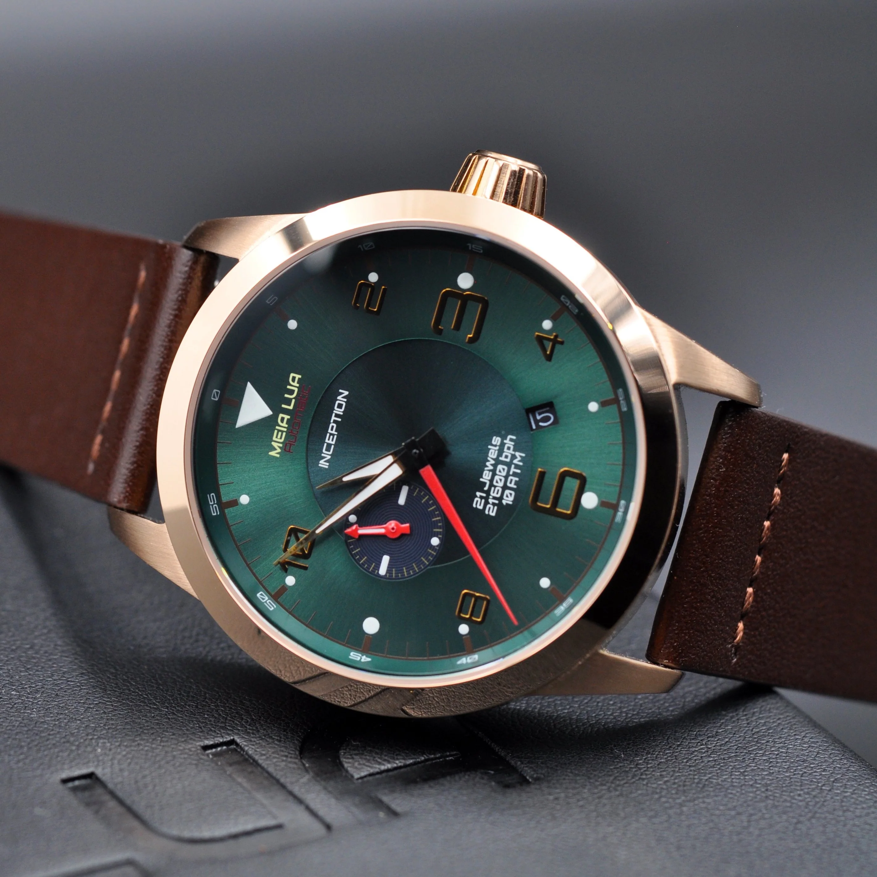 BOREAL MOONRISE | Bronze Gold Case - Cocoa Leather thumbnail 2