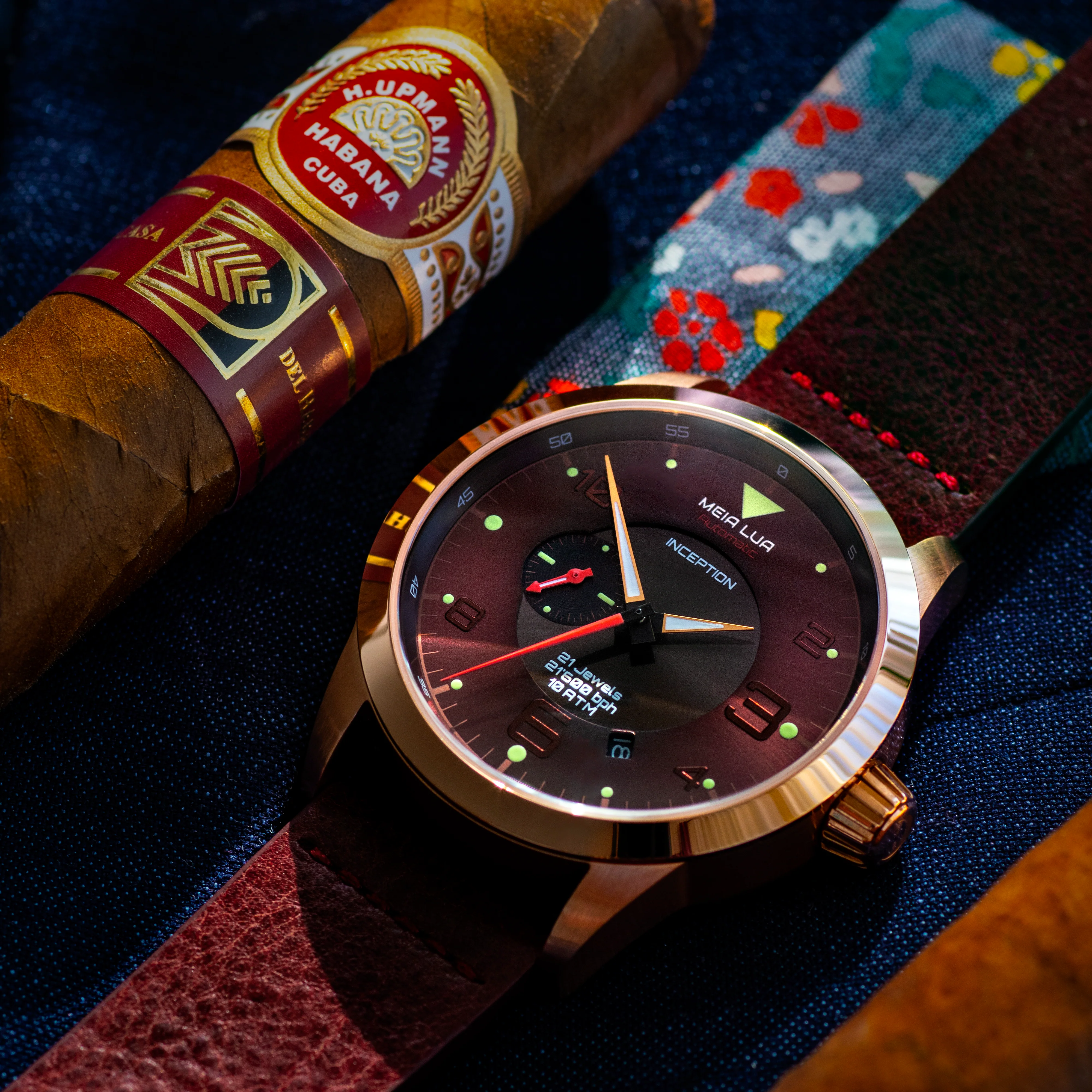 MOONLIGHT MARS | Bronze Gold - Burgundy Leather thumbnail 4