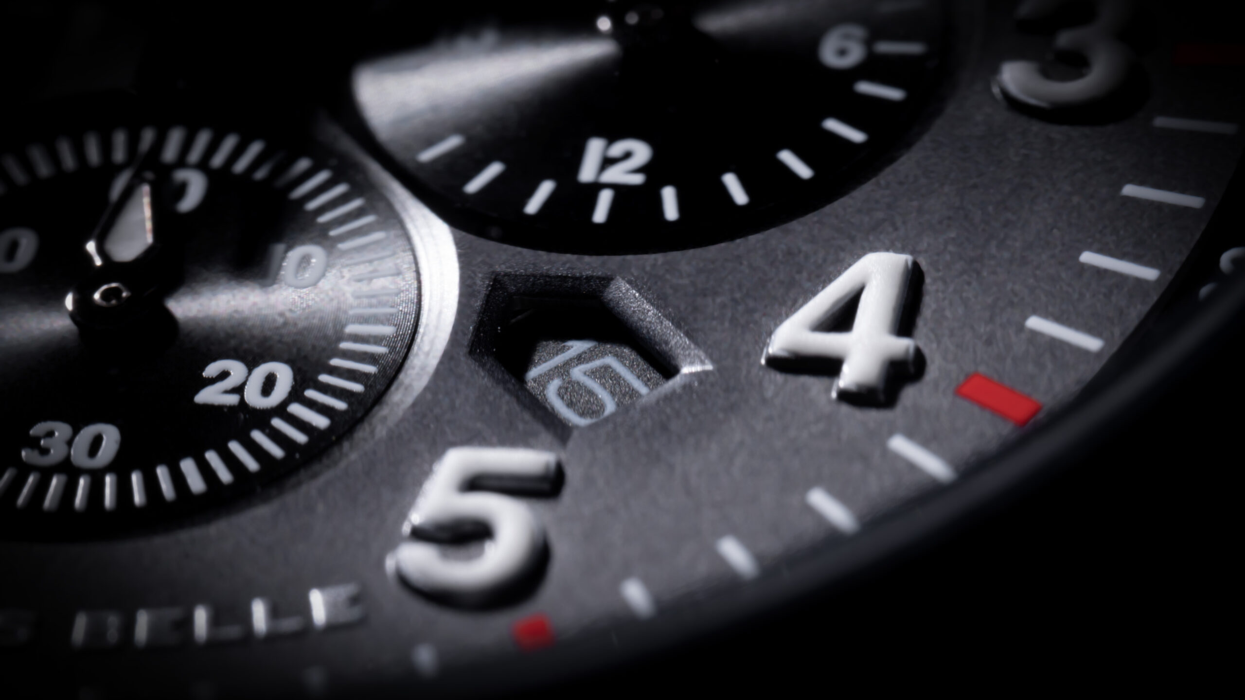 Crono Aviatore Acciaio Quadrante Nero Bracciale Maglia Milano thumbnail 4