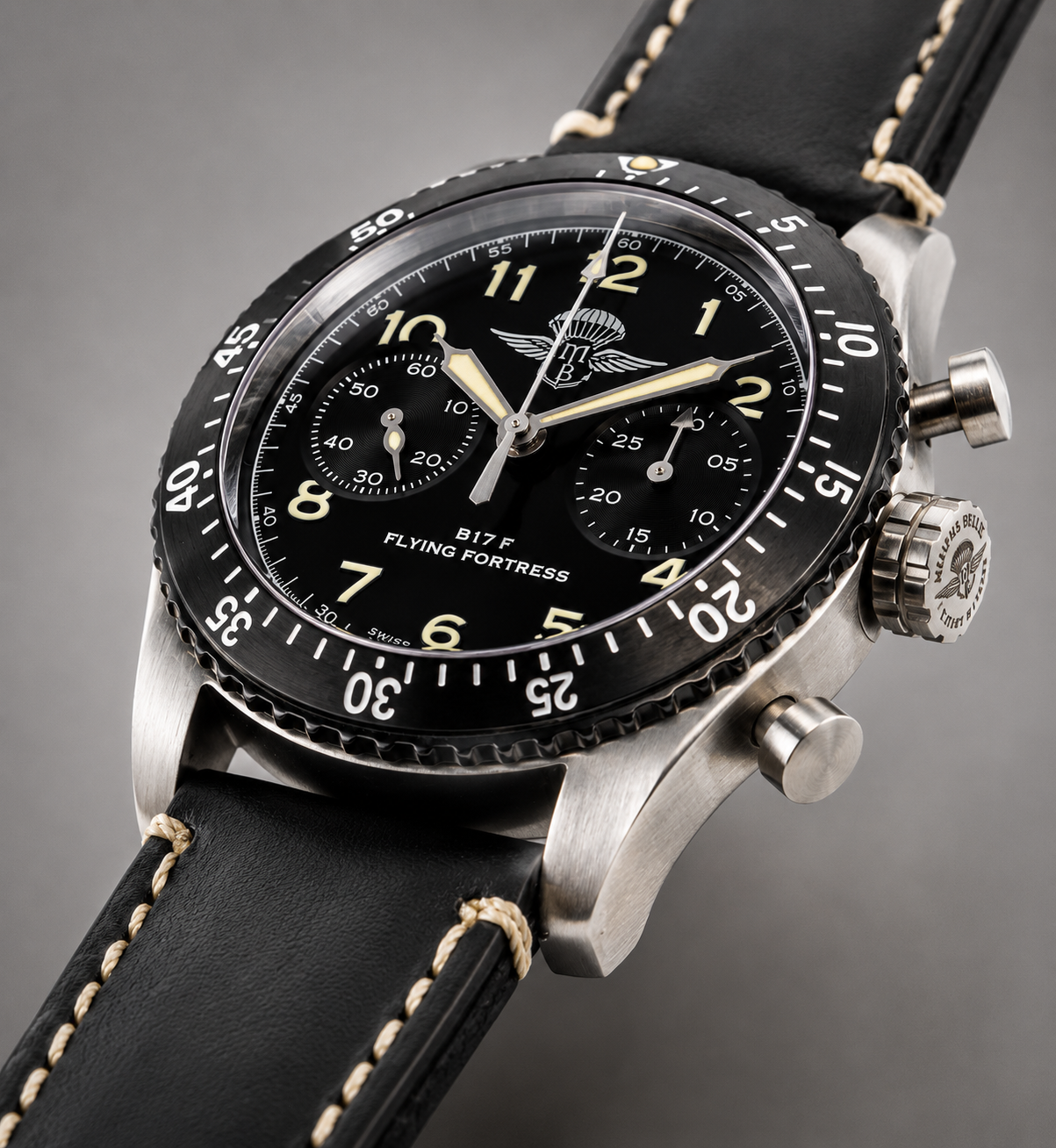 Crono B 17 Bicompax Quadrante Nero thumbnail 3