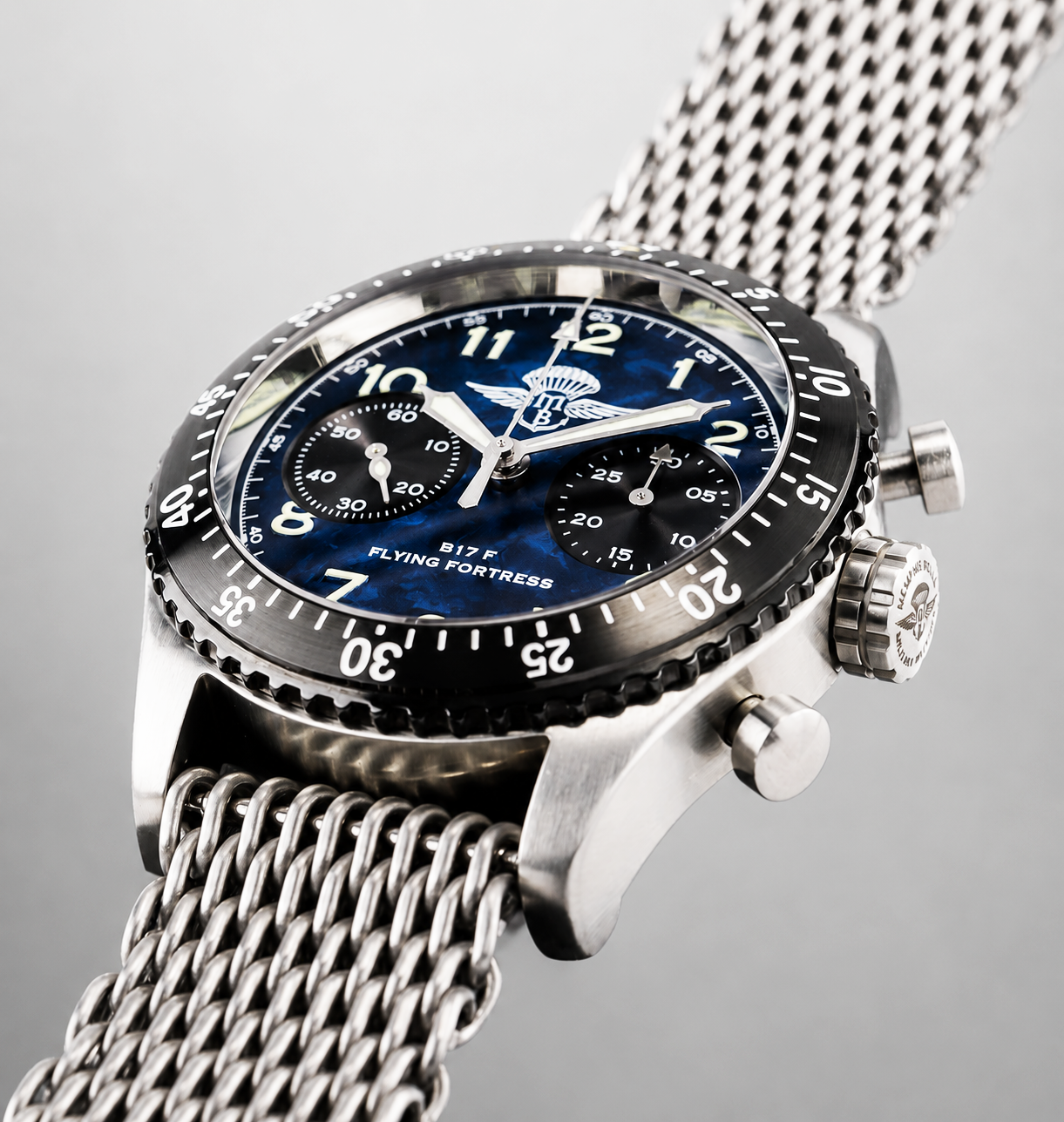 Crono B 17 F Bicompax Quadrante Blu thumbnail 2