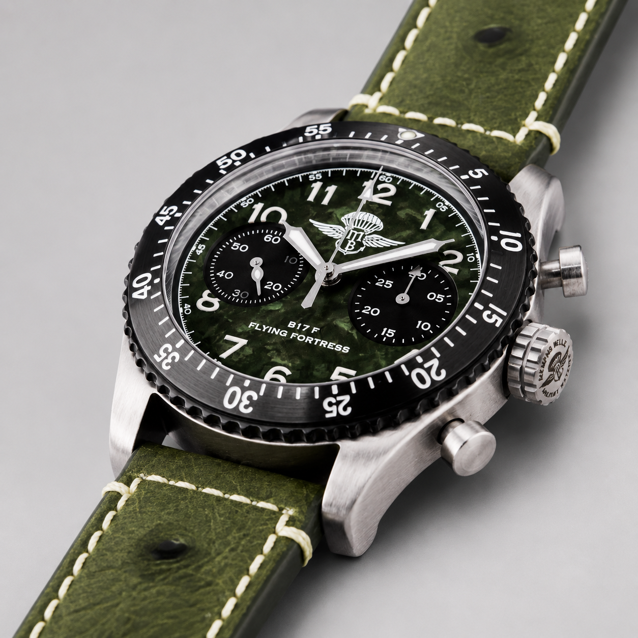 Crono B 17 F Bicompax Quadrante Verde thumbnail 2