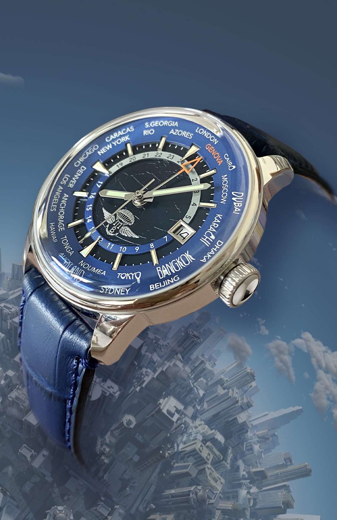 GMT Automatico Memphis Belle Ore del Mondo thumbnail 4