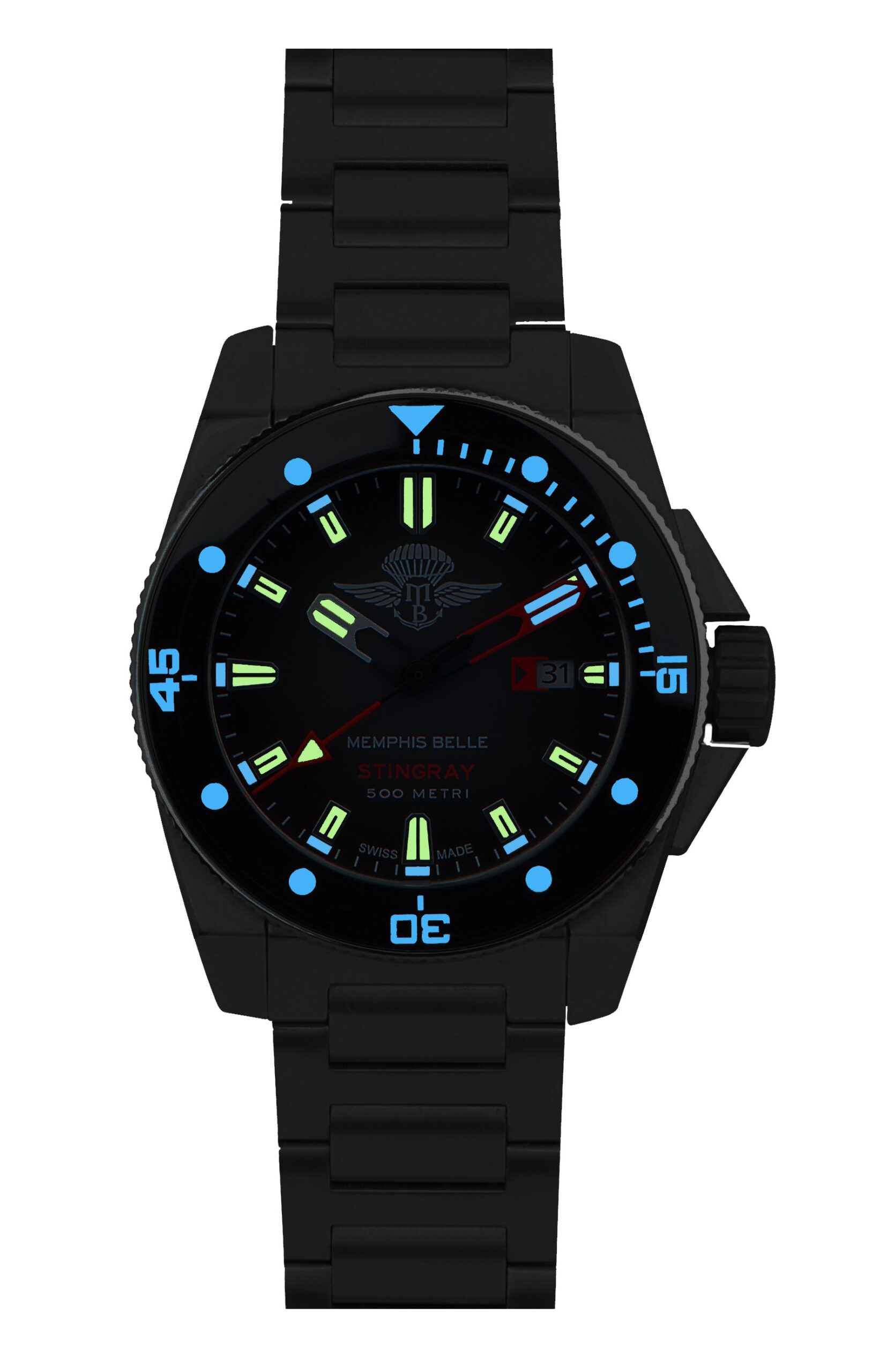 Stingray MBW Ghiera Nera Phantom Quadrante Blu thumbnail 4