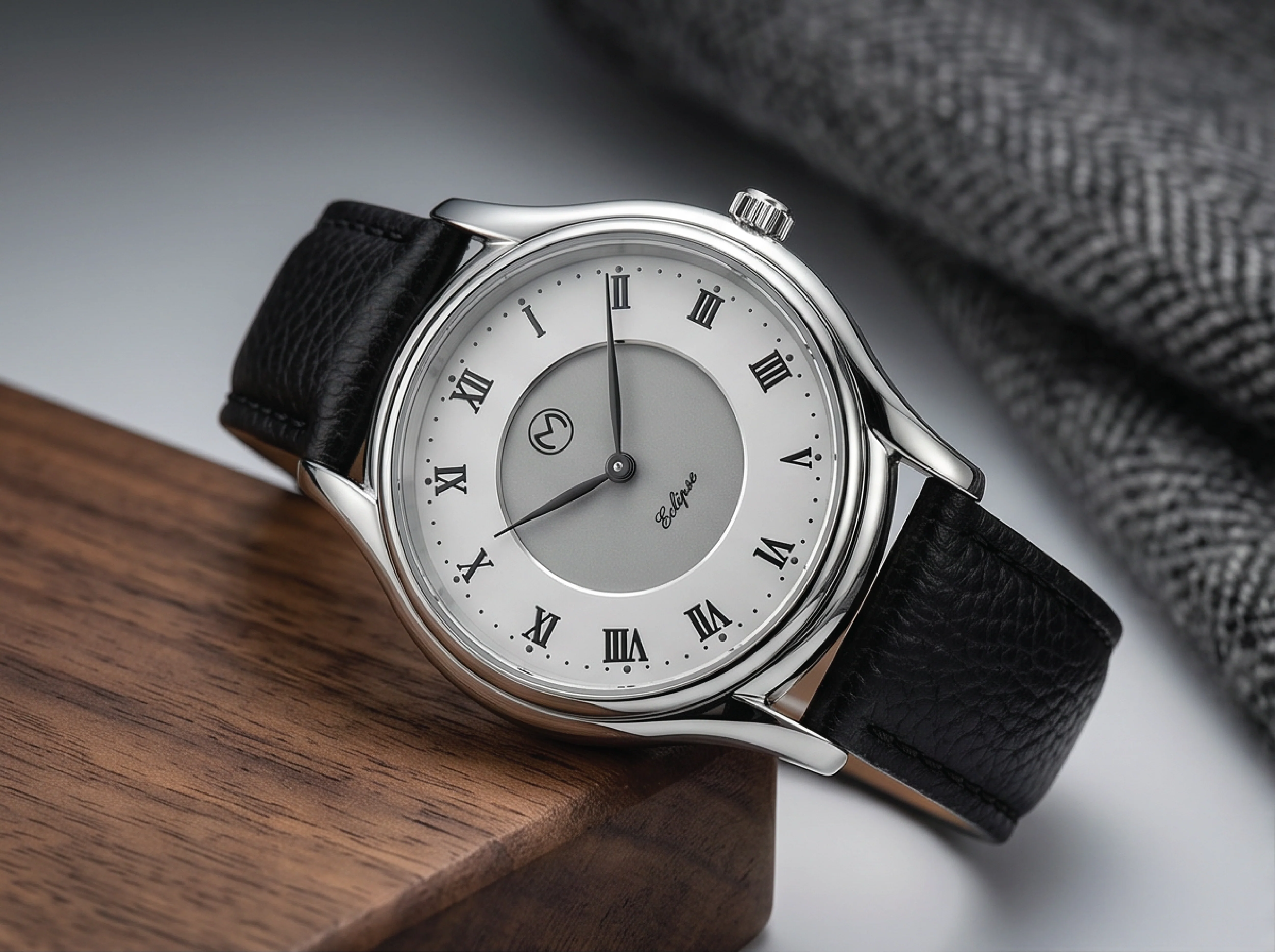 Lugano Eclipse Solar 36 MM Steel + Free Leather Band thumbnail 2