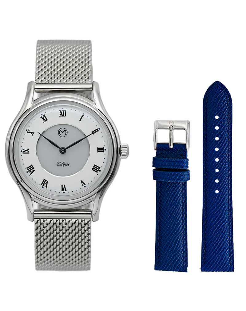 Lugano Eclipse Solar 36 MM Steel + Free Leather Band thumbnail 4