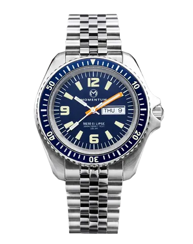 Sea Quartz 30 Eclipse Solar Stainless Steel [42mm] Blue Dial