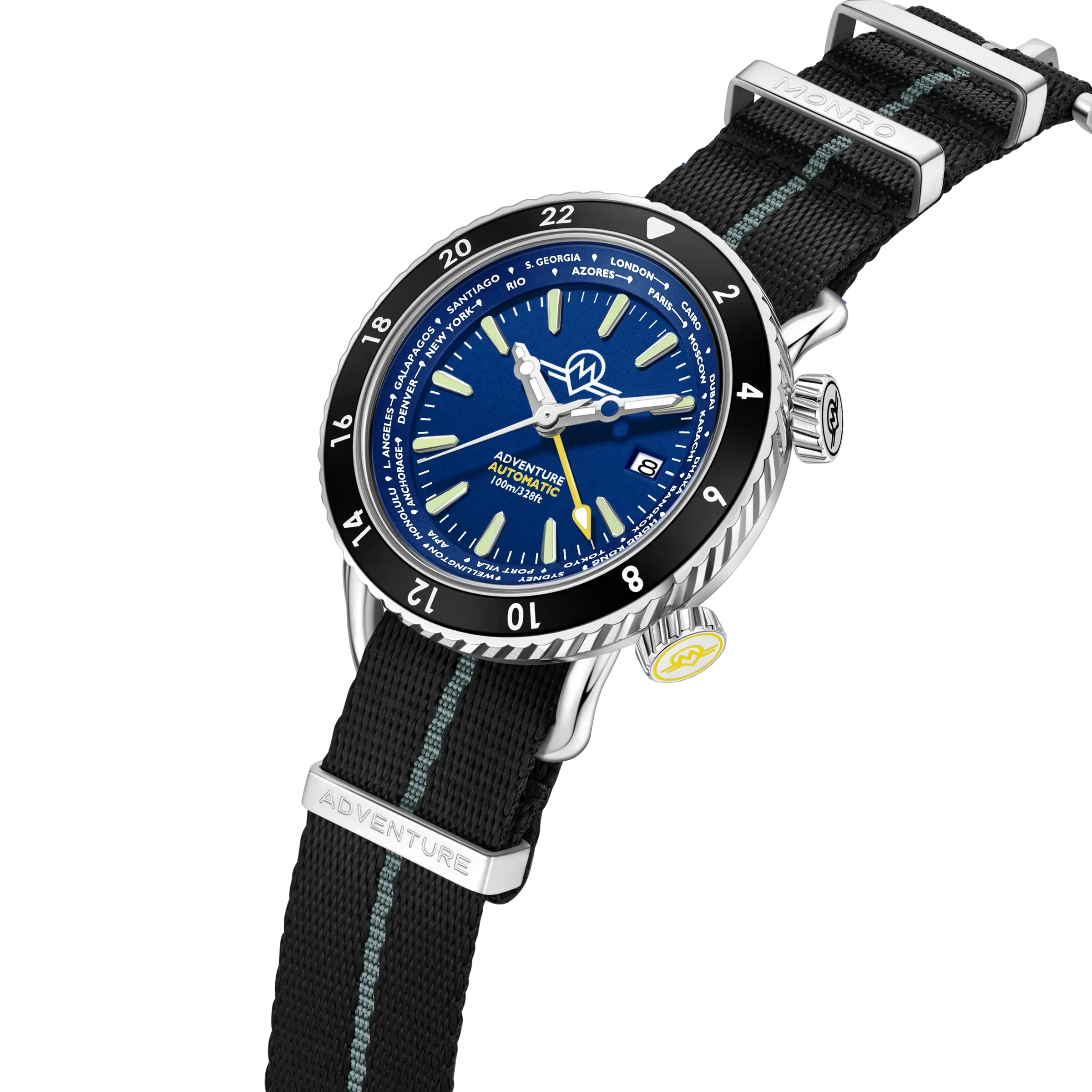 MONRO ADVENTURE MA-2 DEEP SEA BLUE, Automatic GMT Worldtimer, 44mm Stainless Steel, Blue Dial thumbnail 2