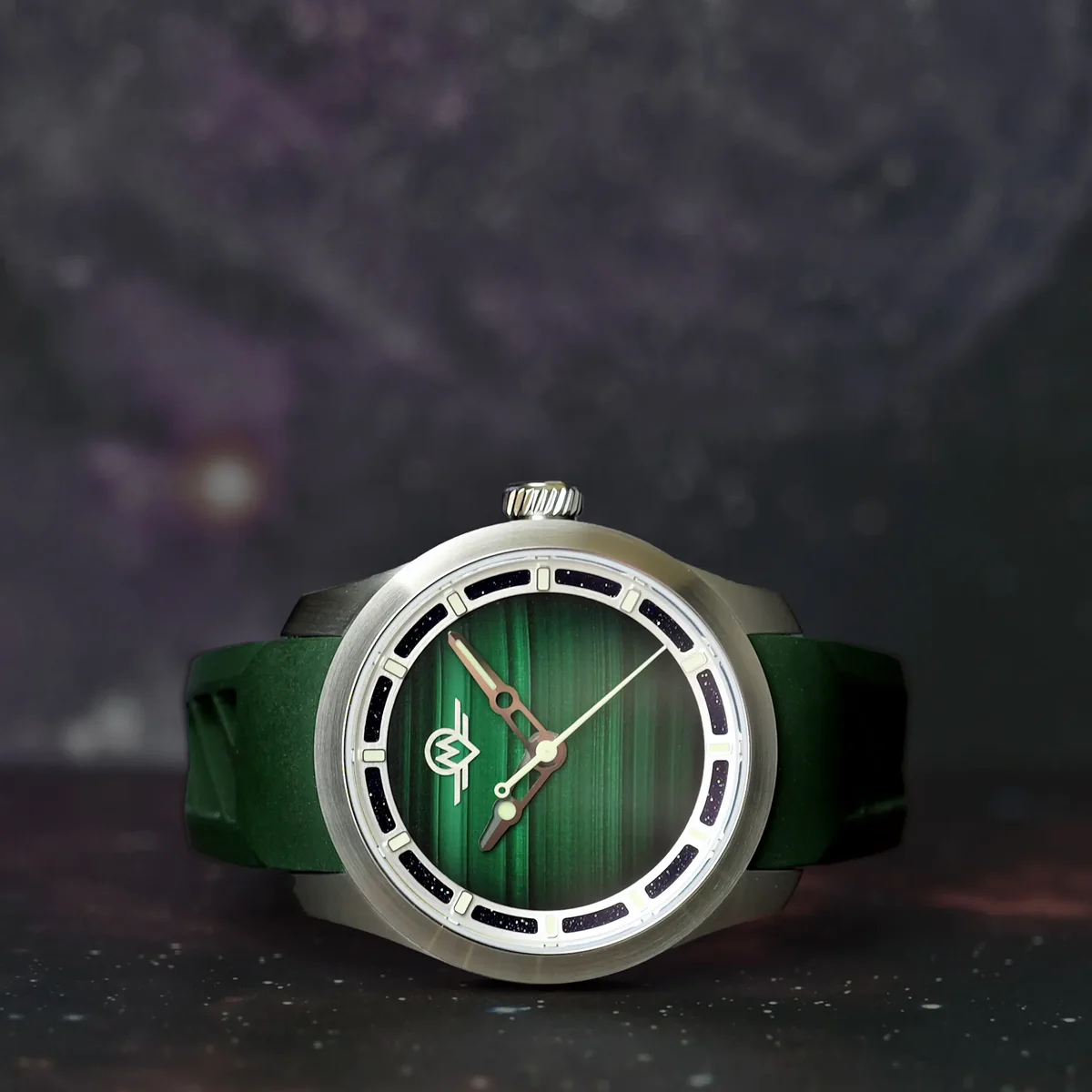 MONRO LUNA ADVENTURE MLA-PMR PLANET MALACHITE, 9039 Automatic Watch, 39mm EPDM Rubber thumbnail 2