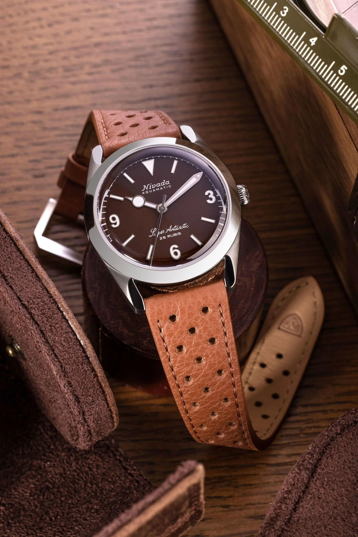 SUPER ANTARCTIC 3.6.9 BROWN NO VINTAGE EFFECT - WHITE LUMINOUS - 38mm thumbnail 2