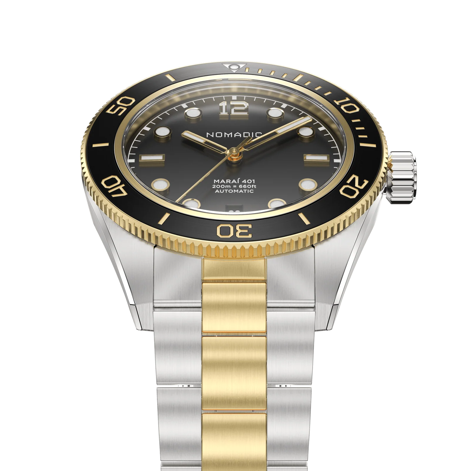 Classic Black and Gold - Maraí 401 Prestige - 40mm 18K Gold Dive Watch (2026 Edition) thumbnail 3