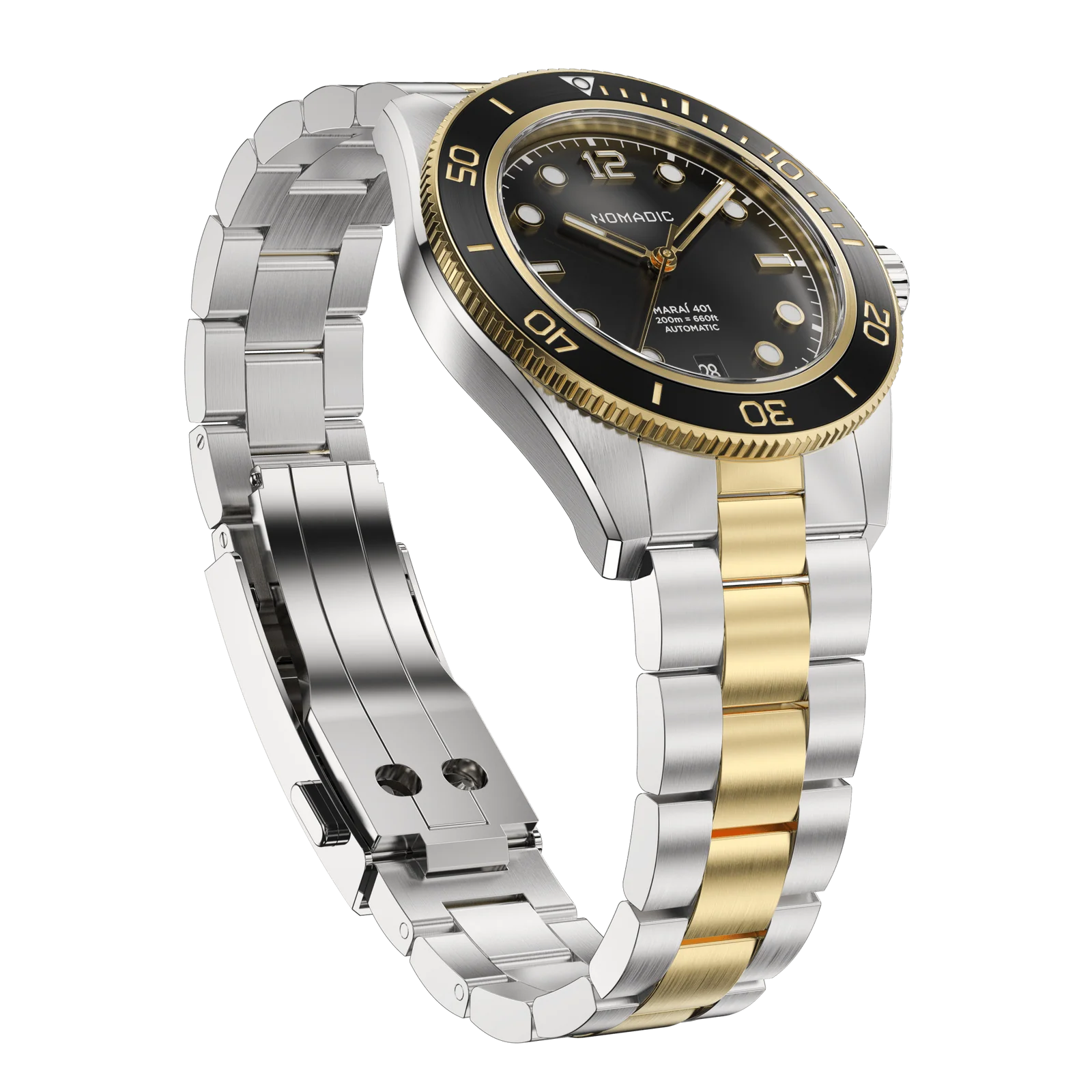 Classic Black and Gold - Maraí 401 Prestige - 40mm 18K Gold Dive Watch (2026 Edition) thumbnail 4