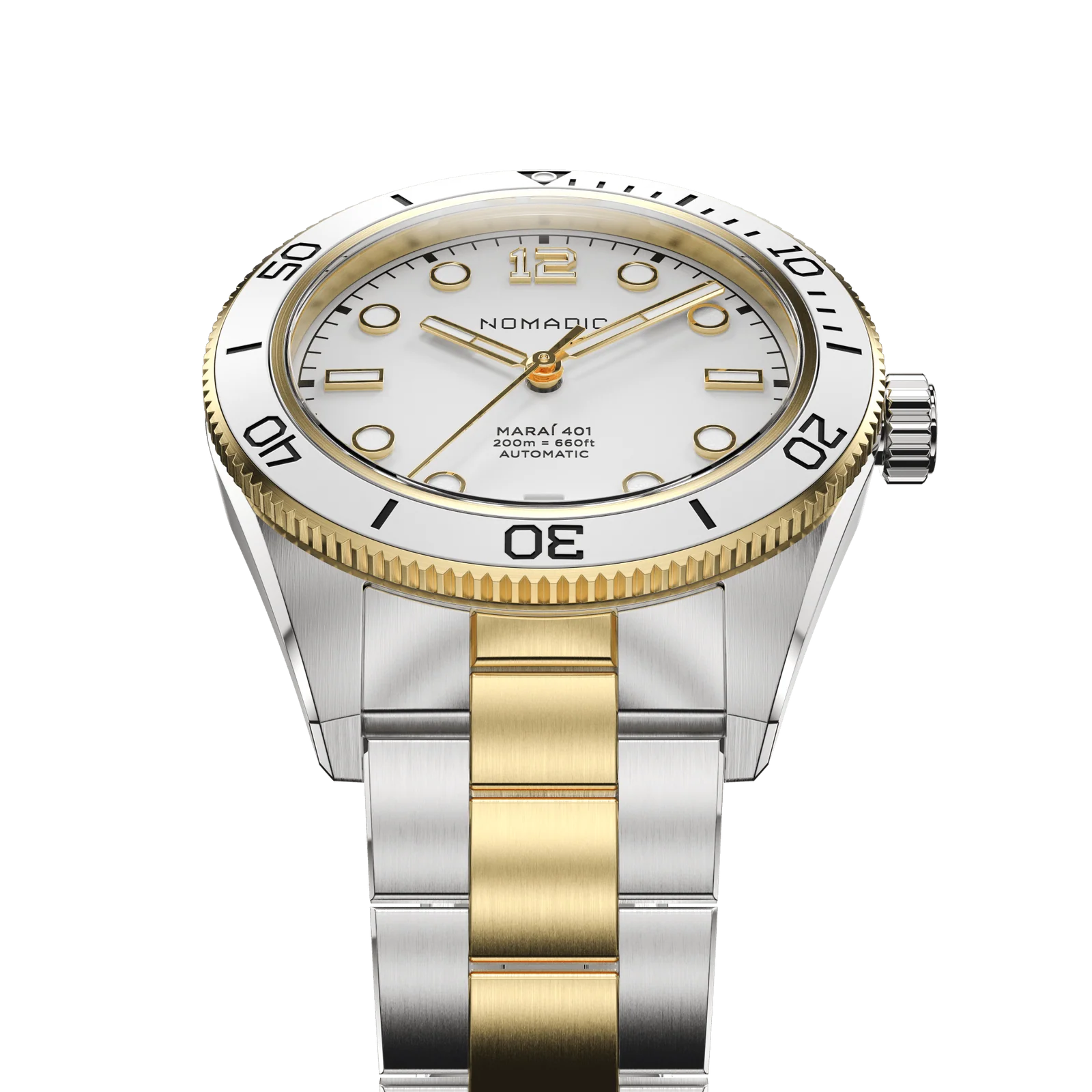 White & Gold - Maraí 401 Prestige Compact - 36mm 18K Gold Dive Watch (2026 Edition) thumbnail 3