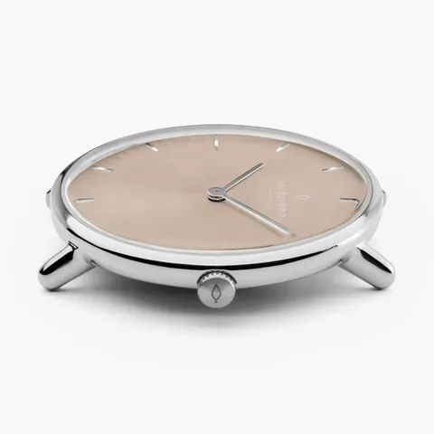 Native 28mm - Silver - Latte Sunray Dial