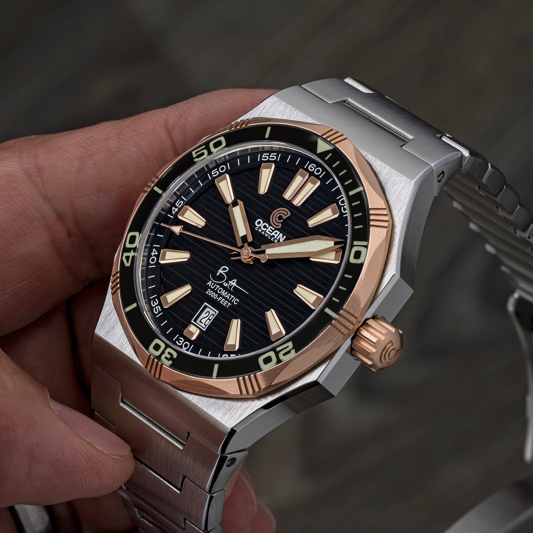 Bolt - Black - Solid 18K Red Gold Bezel thumbnail 2