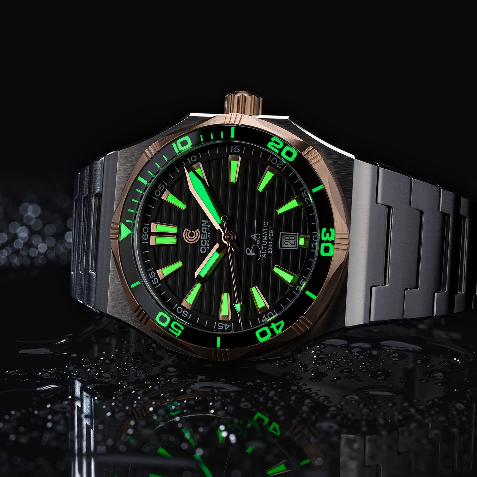 Bolt - Black - Solid 18K Red Gold Bezel thumbnail 3