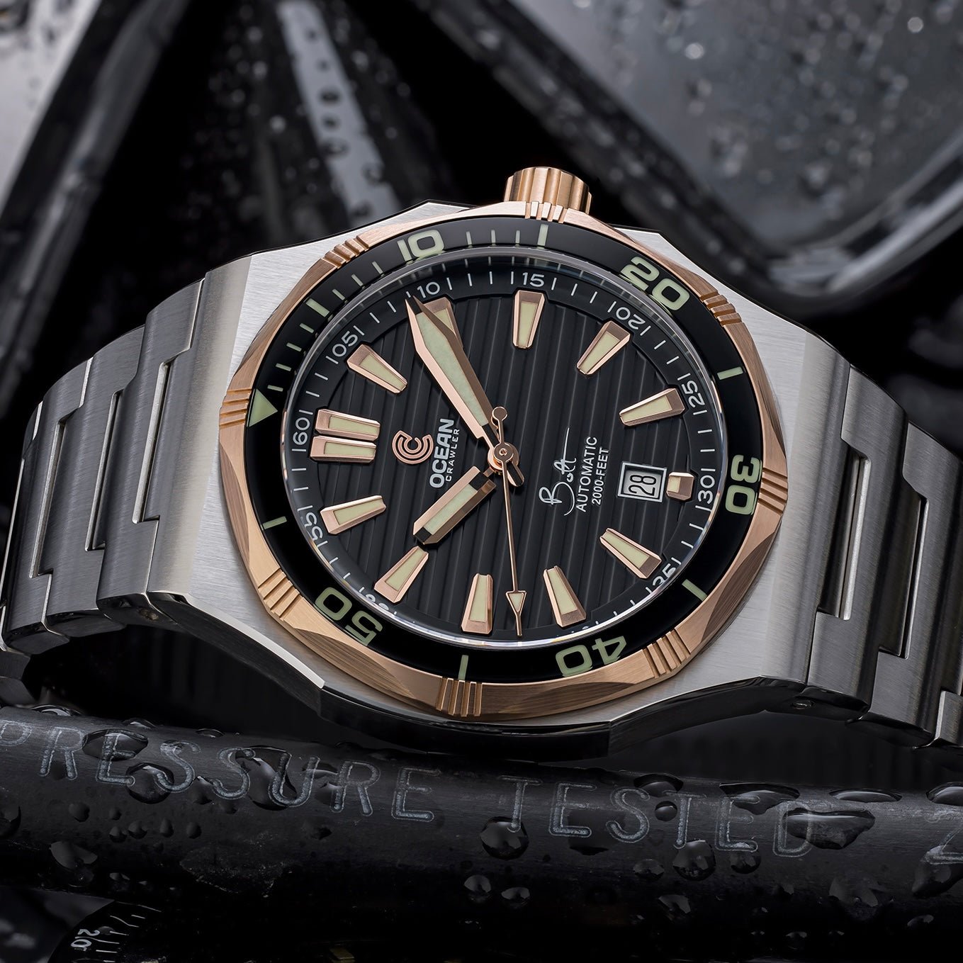 Bolt - Black - Solid 18K Red Gold Bezel thumbnail 5