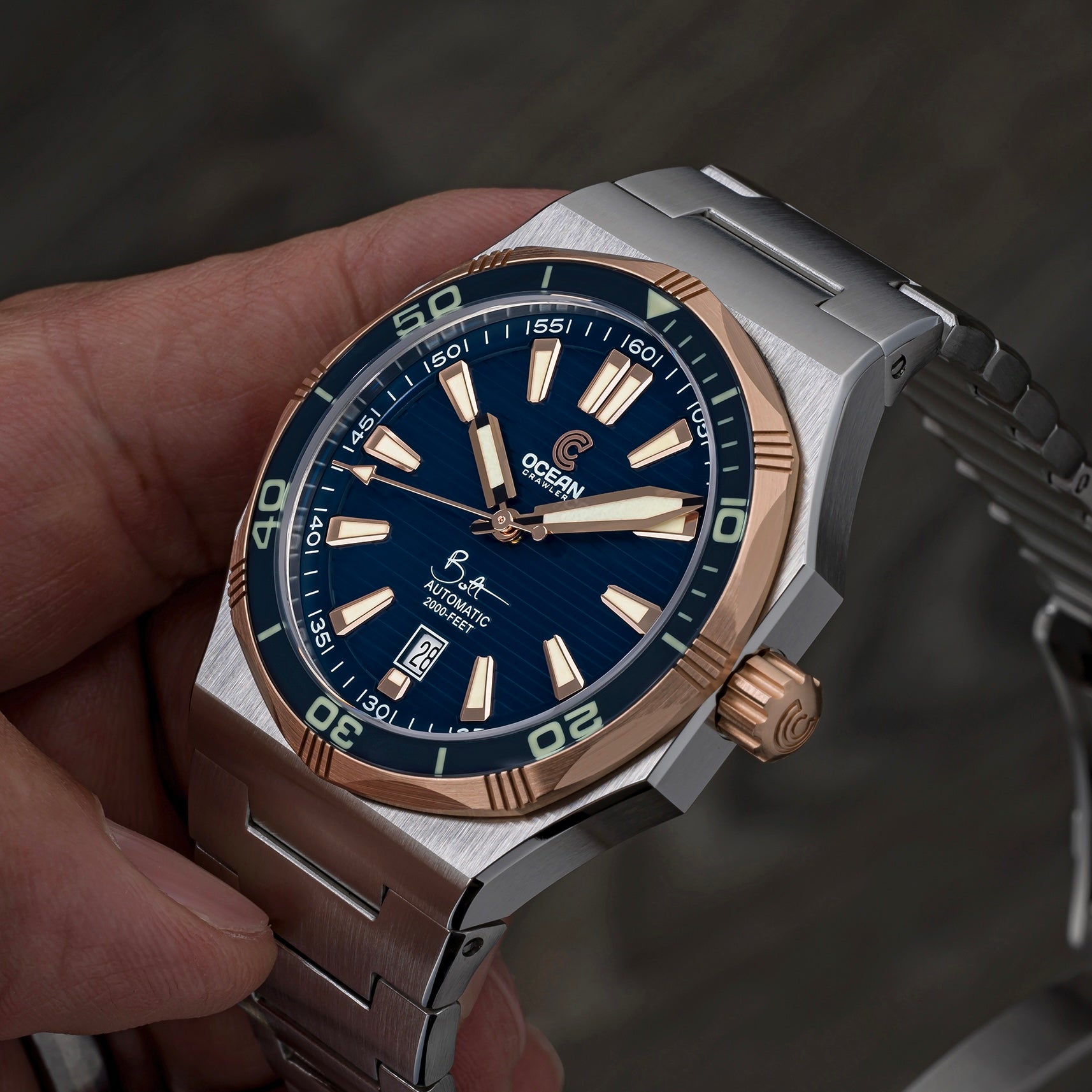 Bolt - Blue - Solid 18K Red Gold Bezel thumbnail 2