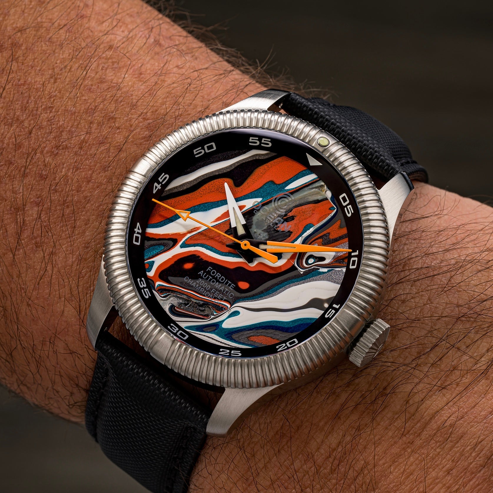 Champion Diver - Fordite - Unique Piece - Lacquered Thunder thumbnail 2