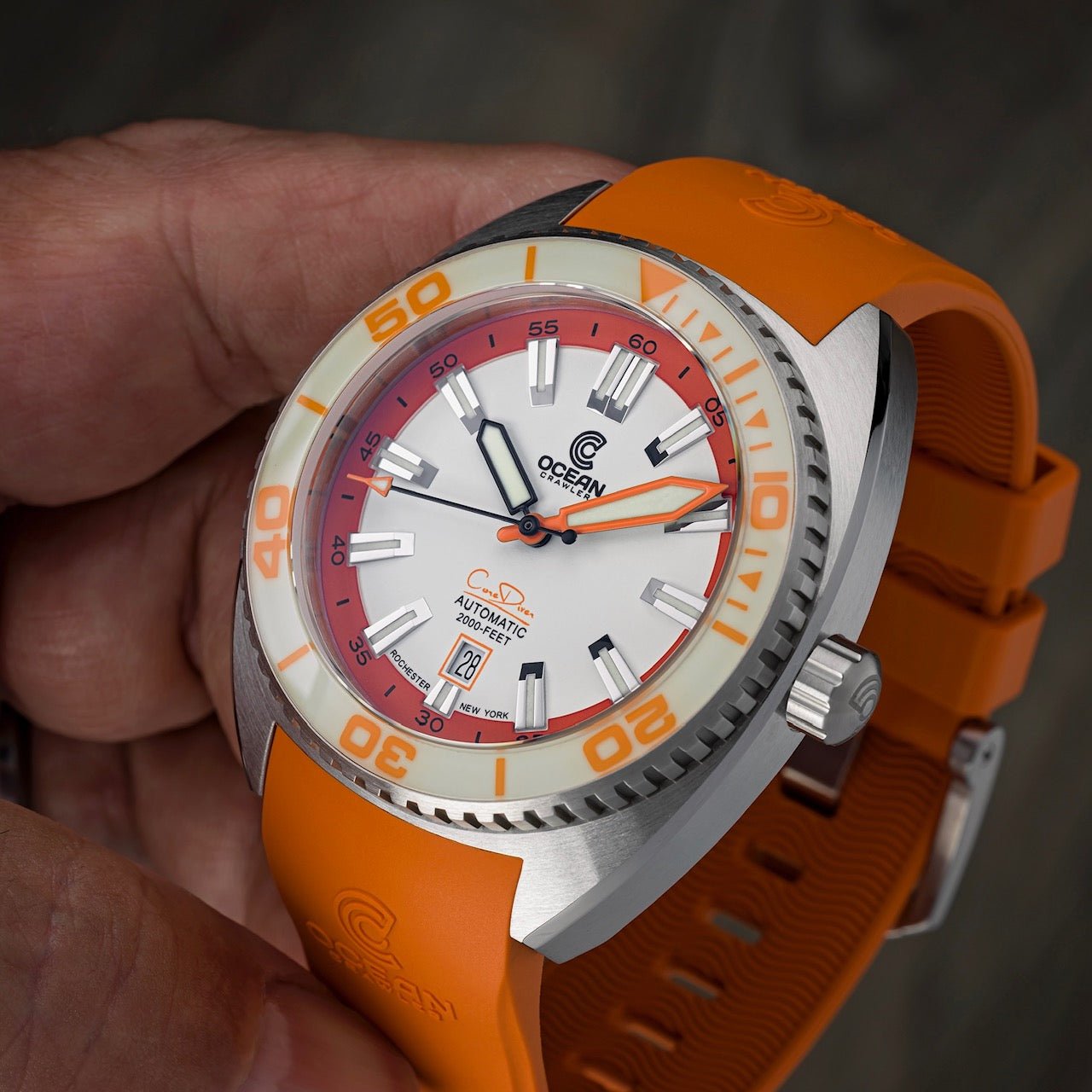 Core Diver - Spring Time - Full Lume Orange - 2 Straps Included! thumbnail 4