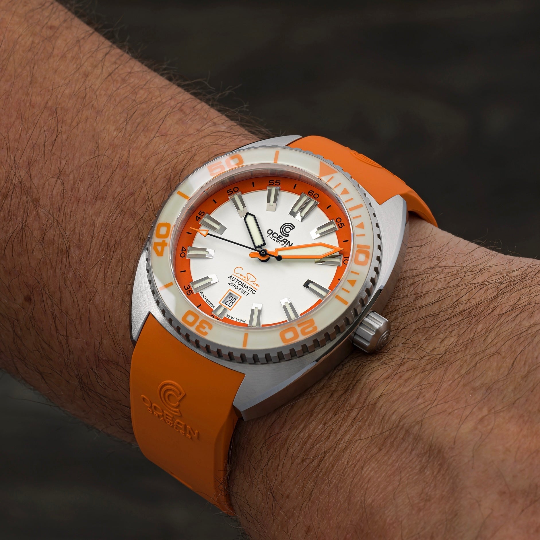 Core Diver - Spring Time - Full Lume Orange - 2 Straps Included! thumbnail 5