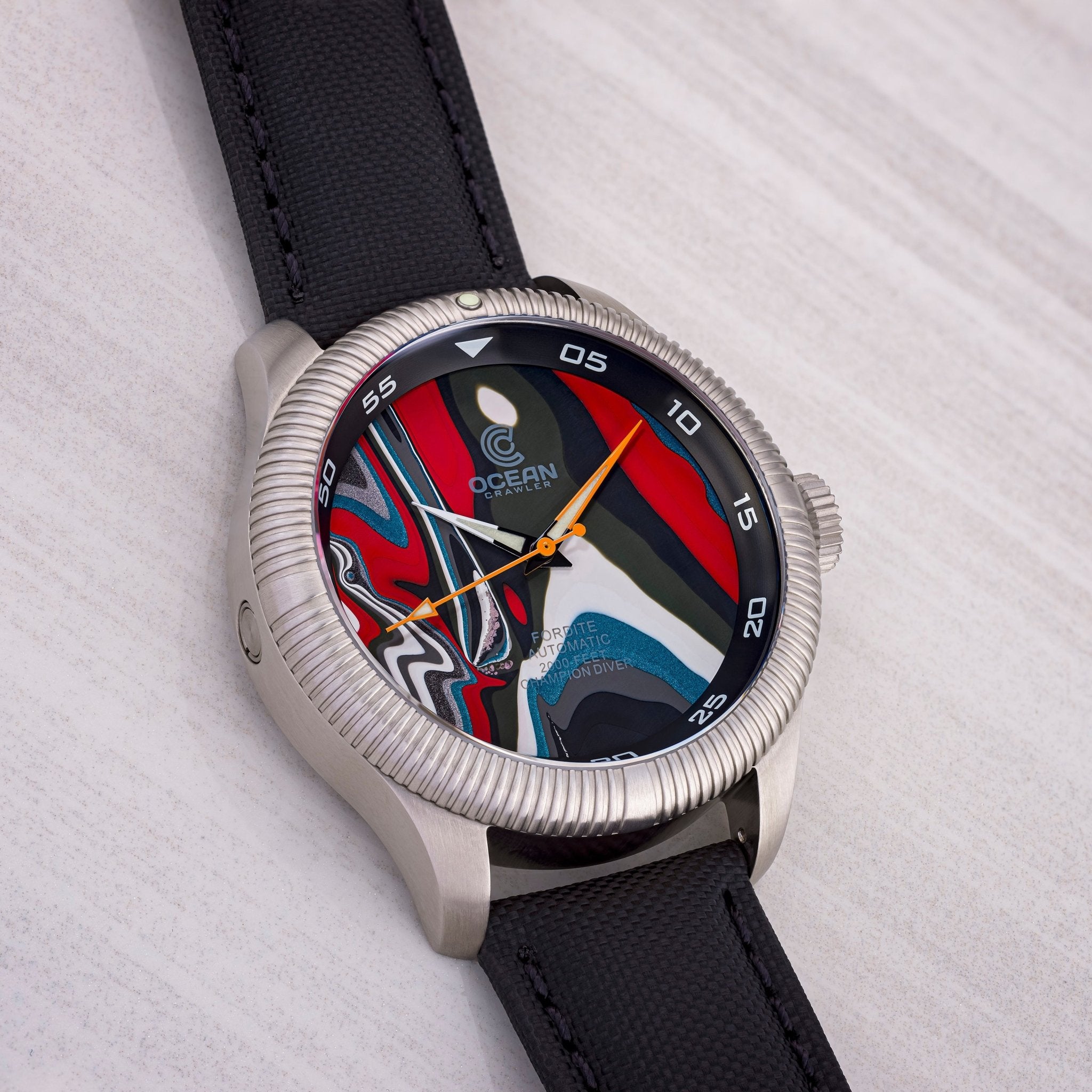 Ocean Crawler Champion Diver - Fordite - Unique Piece - Fiery Red thumbnail 2