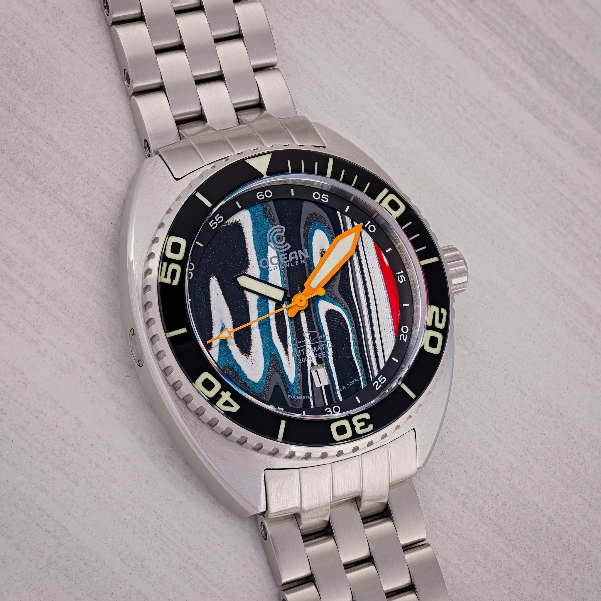 Ocean Crawler Core Diver - Fordite - Unique piece - Mystery dial thumbnail 2
