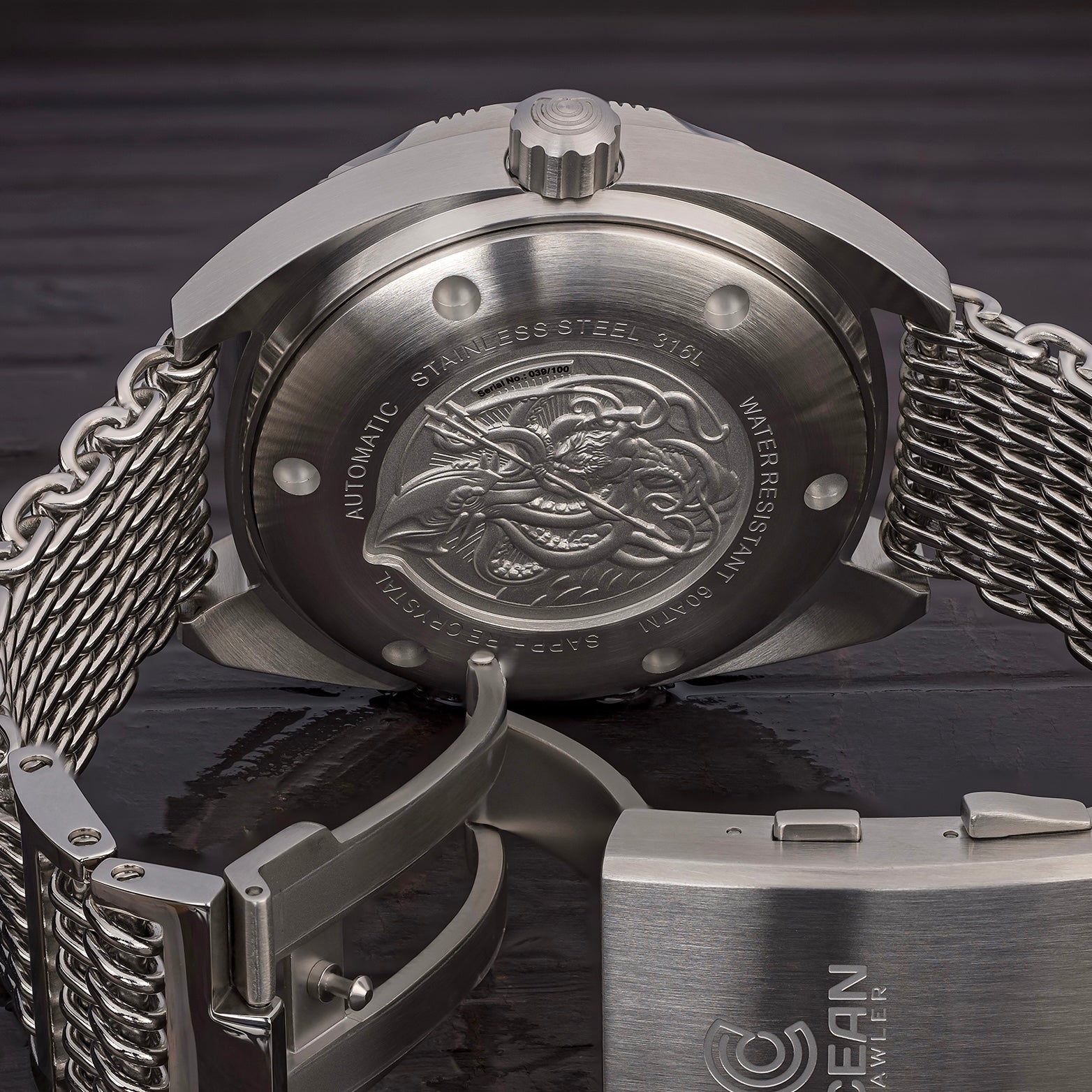 Ocean Crawler Core Diver - Fordite - Unique piece - Mystery dial thumbnail 3