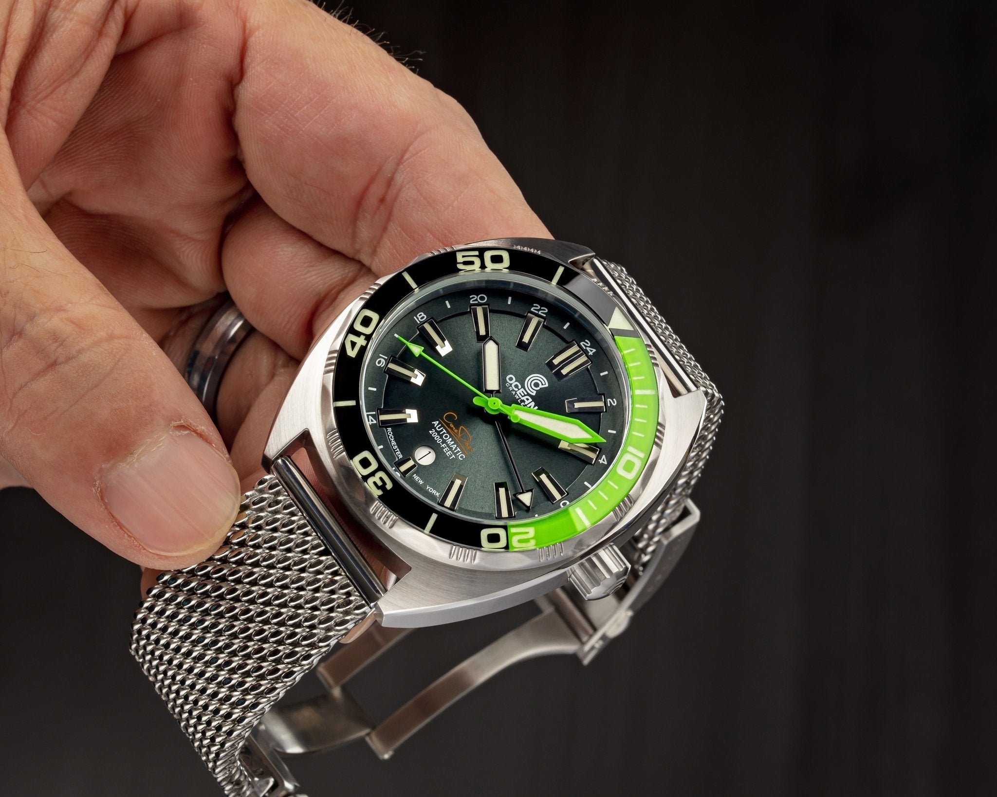 Ocean Crawler Core Diver GMT - Black/Green thumbnail 4