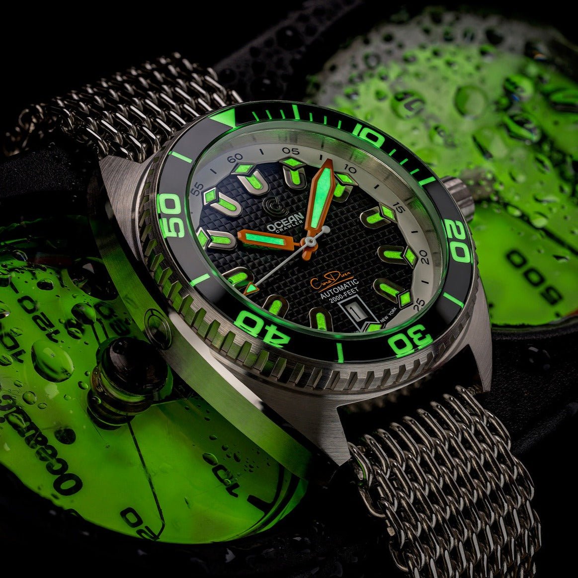 Ocean Crawler Core Diver - Solid 925 Silver Case - Prototype - Black selected view
