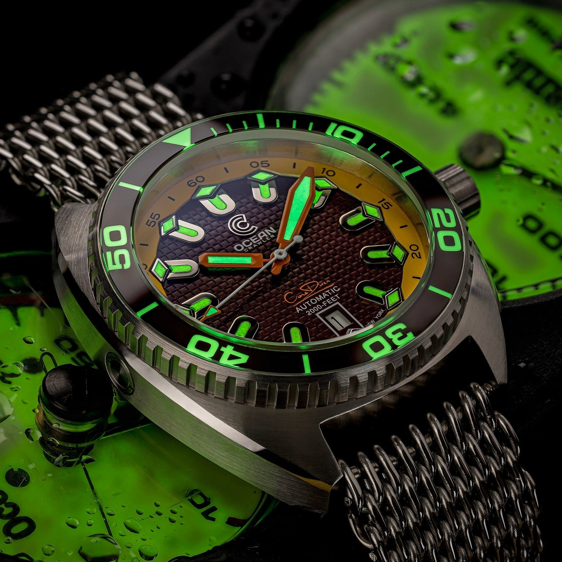 Ocean Crawler Core Diver - Tapisserie dial - Markhamian/Yellow thumbnail 3