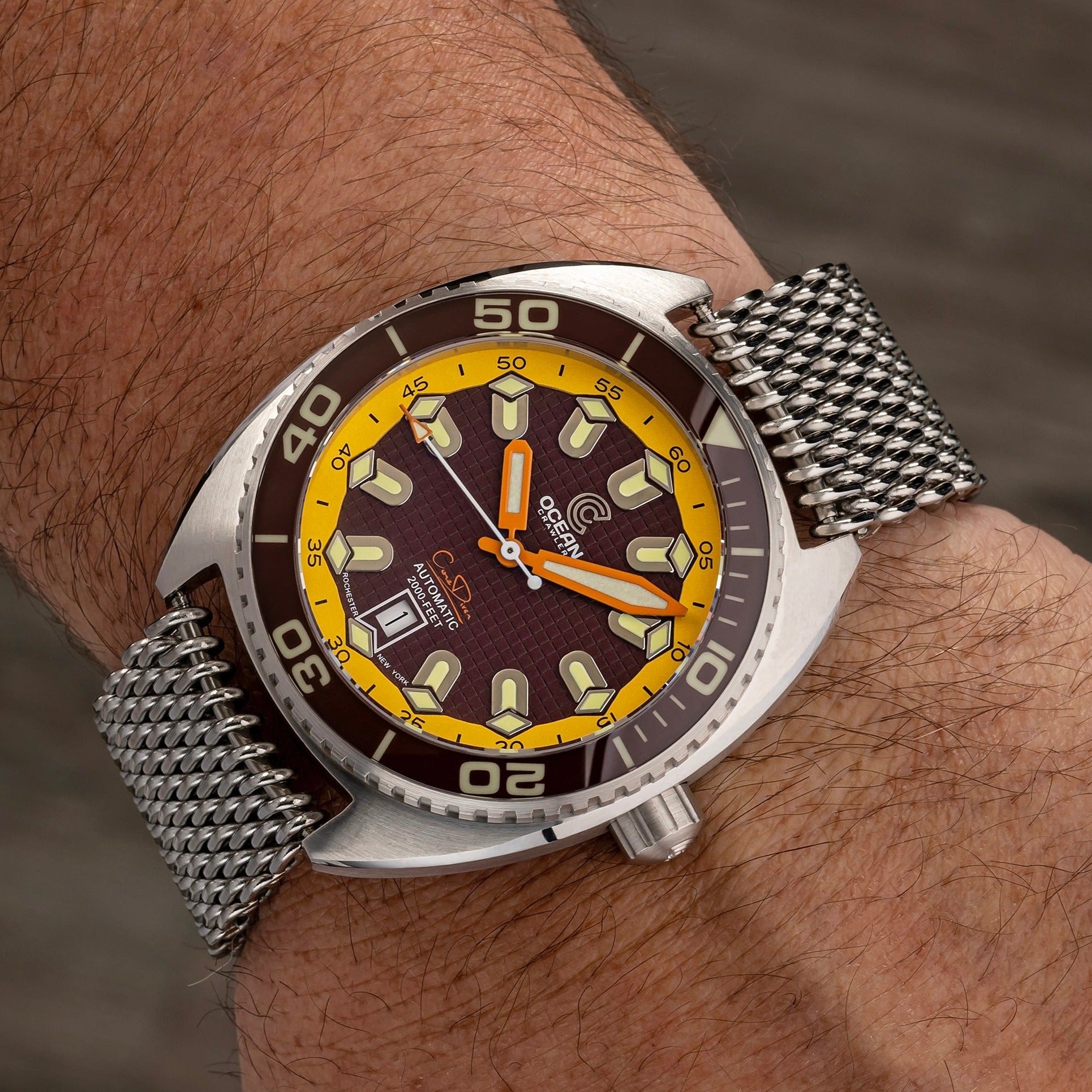 Ocean Crawler Core Diver - Tapisserie dial - Markhamian/Yellow thumbnail 4