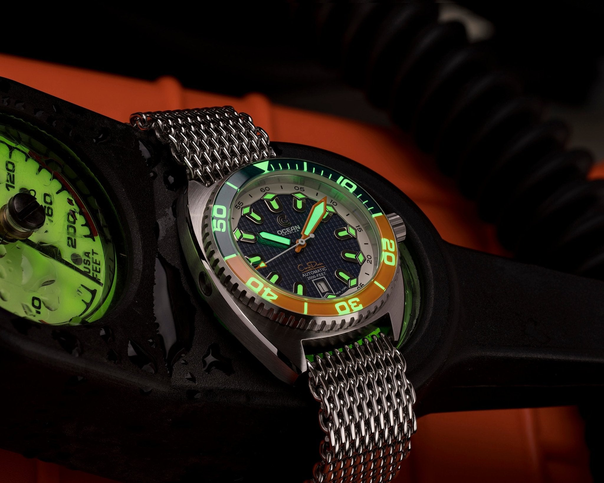 Ocean Crawler Core Diver V4 - Blue/Orange Bezel thumbnail 5