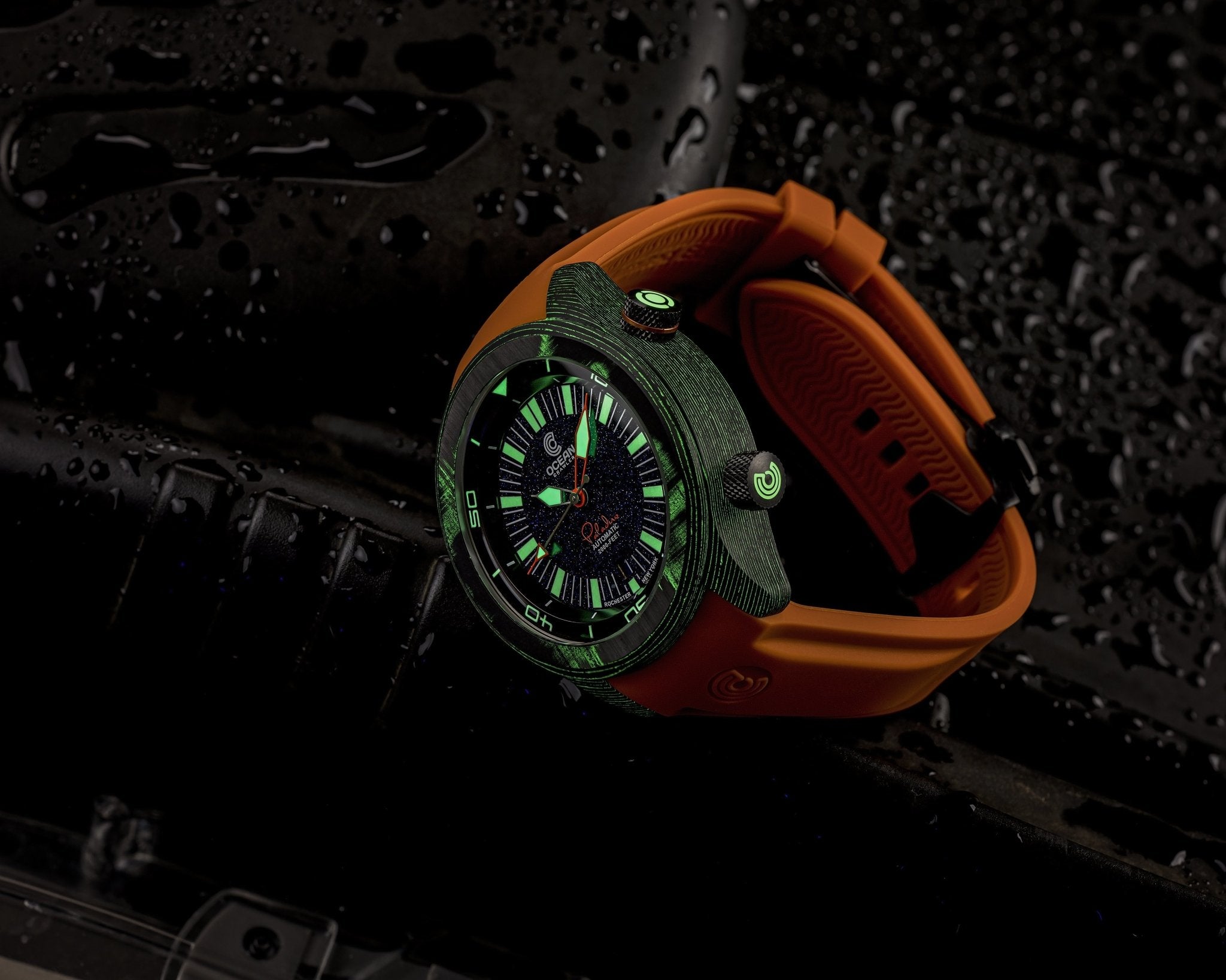 Ocean Crawler Lumed Carbon Fiber Prototype - Aventurine Dial selected view