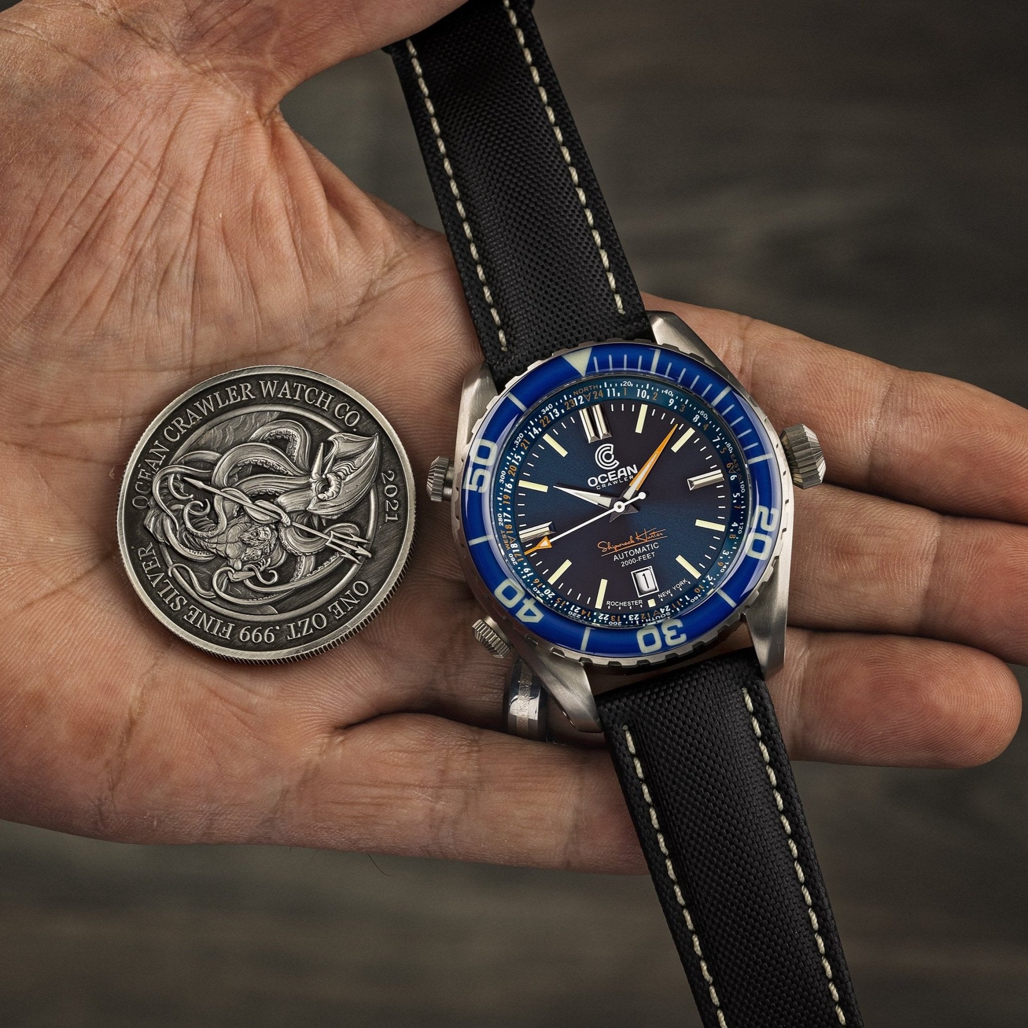 Ocean Crawler Ocean Navigator 45 - Blue Bezel thumbnail 4