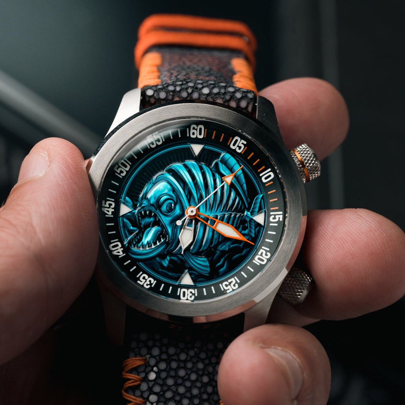 Ocean Crawler Piranha - Blue/Orange - Prototype selected view