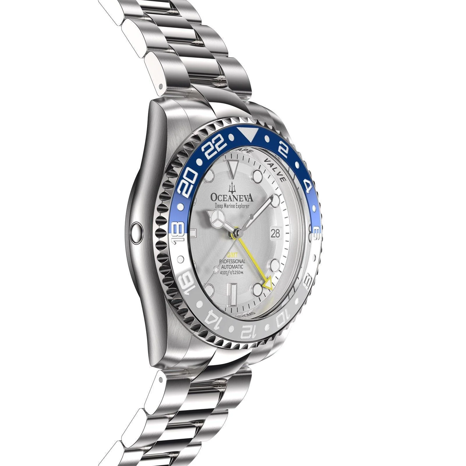 Oceaneva Men's Automatic GMT Watch 1250m Silver Dial Watch thumbnail 3