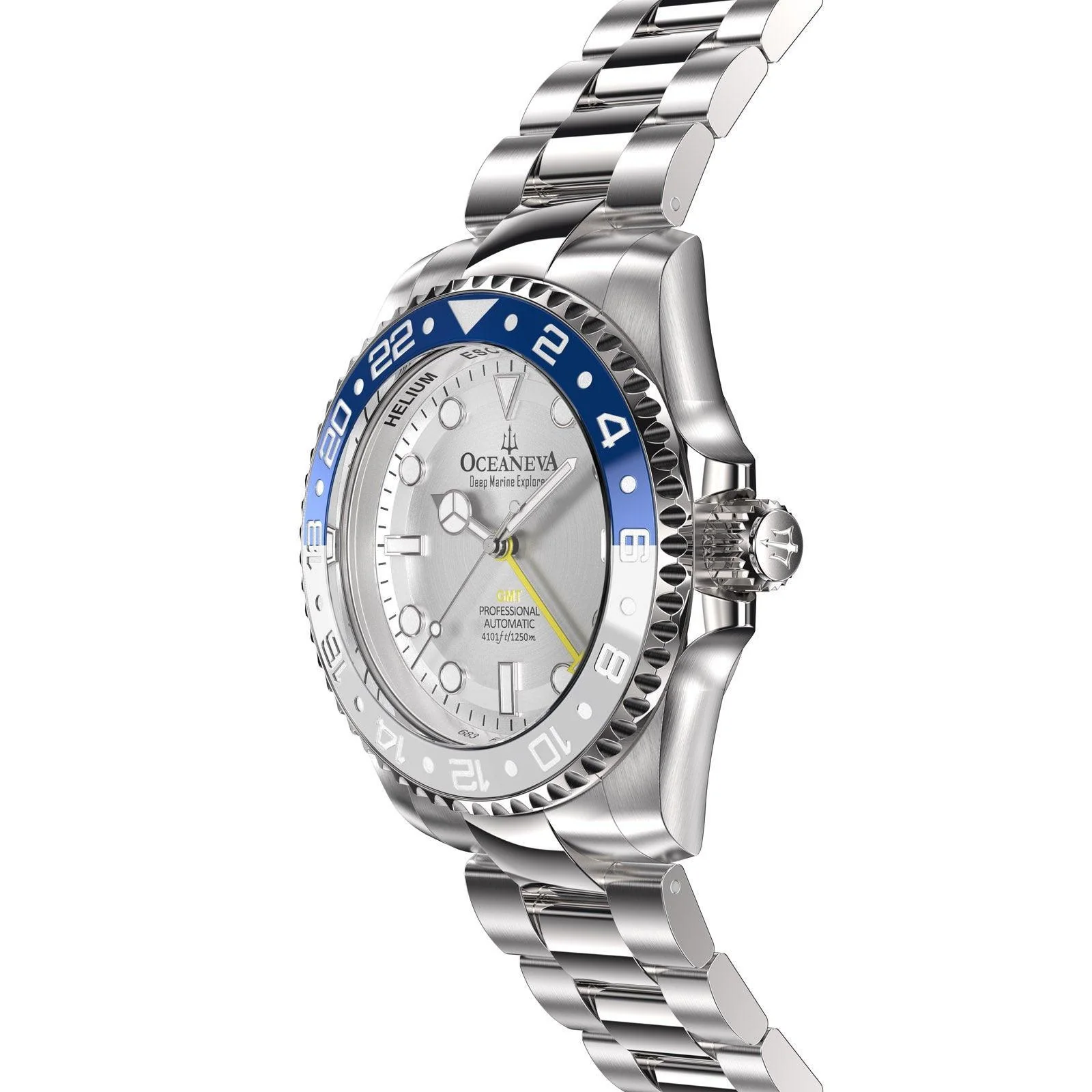 Oceaneva Men's Automatic GMT Watch 1250m Silver Dial Watch thumbnail 4