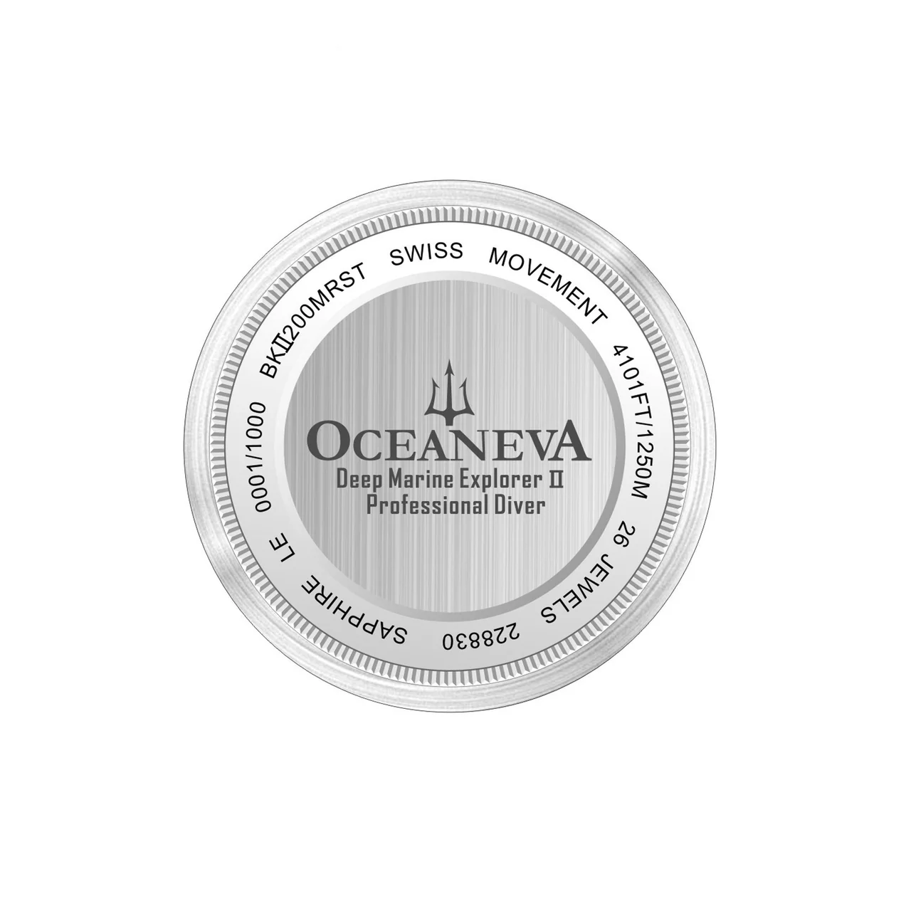 Oceaneva Men's Deep Marine Explorer 1250M Pro Diver Watch Silver Meteorite Dial thumbnail 5
