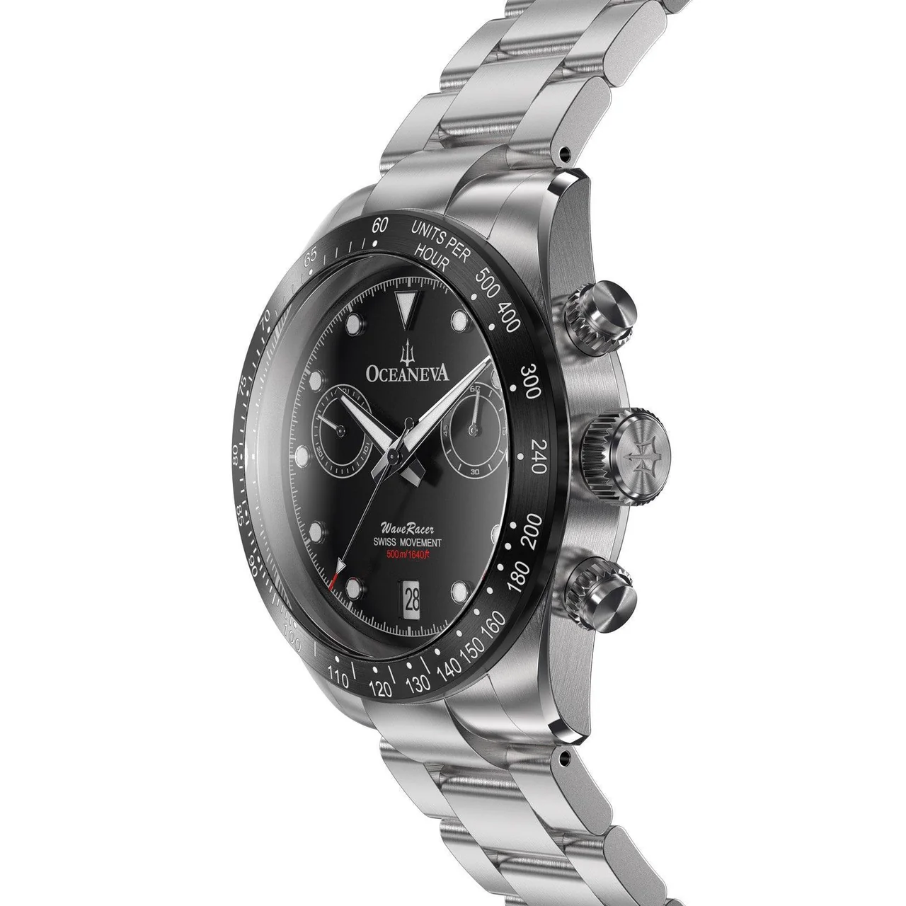 Oceaneva Men's WaveRacer¢ 500M Pro Diver Black Dial Chronograph Watch thumbnail 3