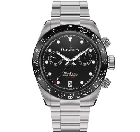Oceaneva Men's WaveRacer¢ 500M Pro Diver Black Dial Chronograph Watch